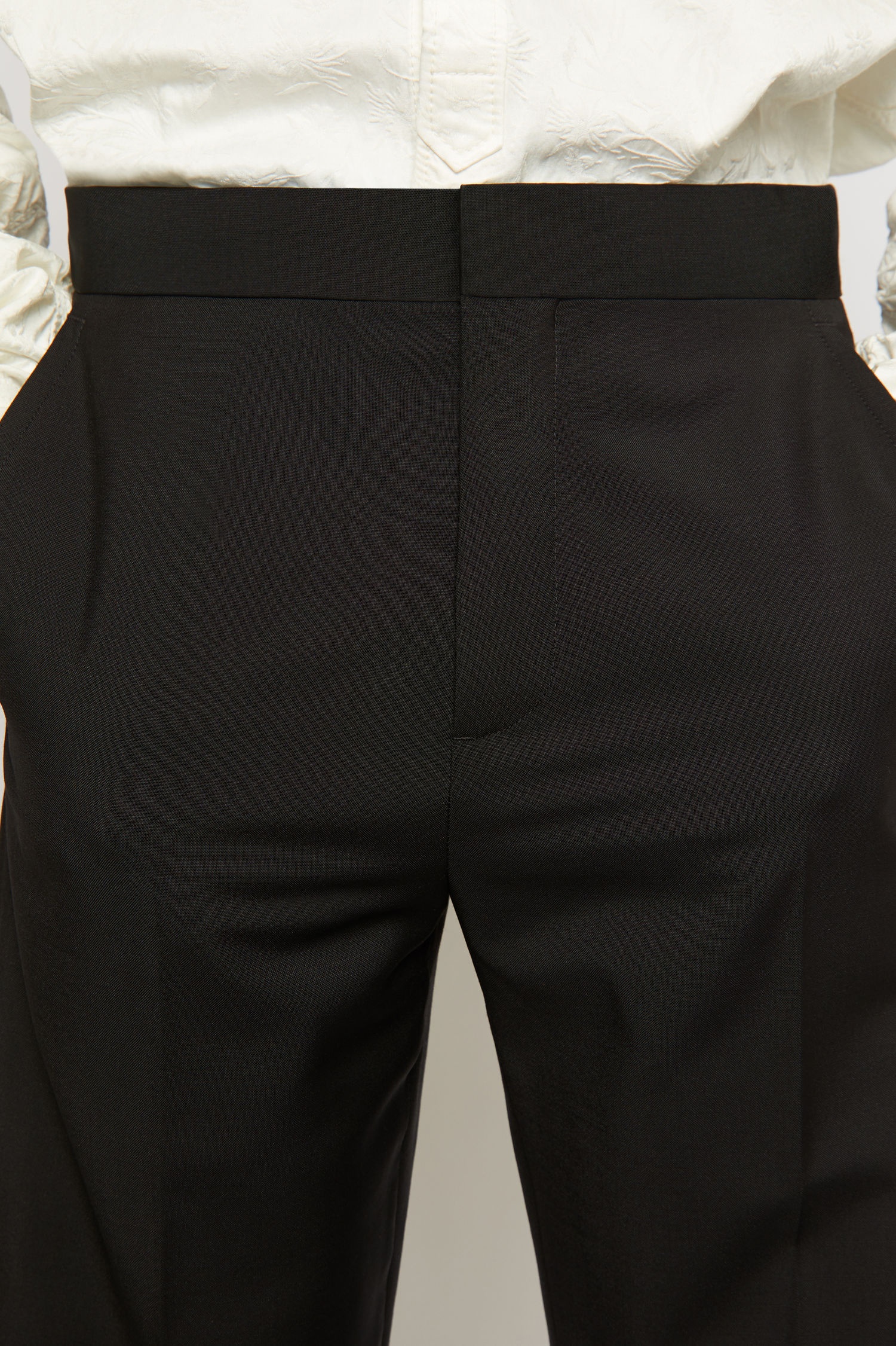 Satin-trimmed suit trousers black - 5