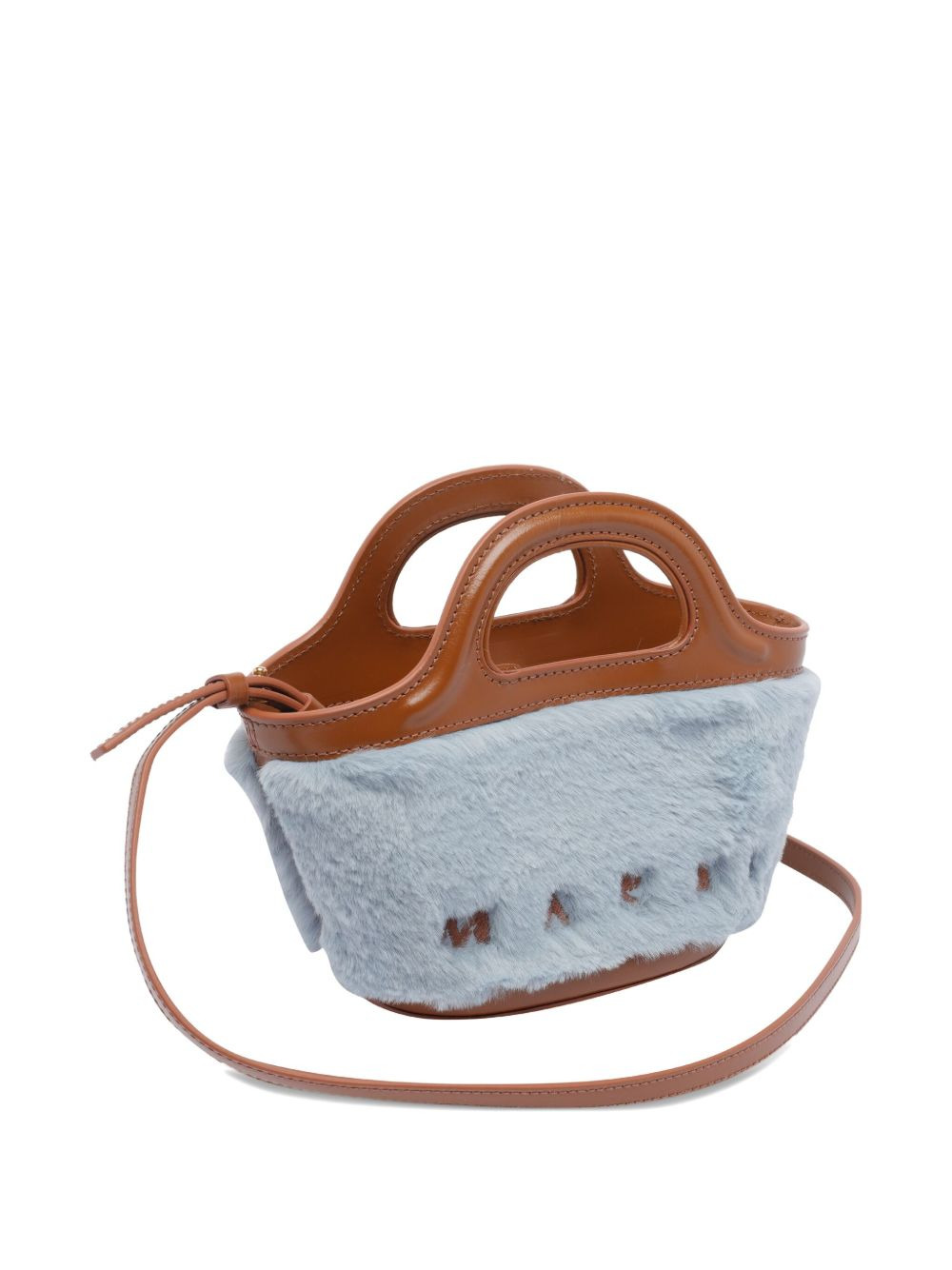 Tropicalia leather-trimmed fur clutch bag - 3