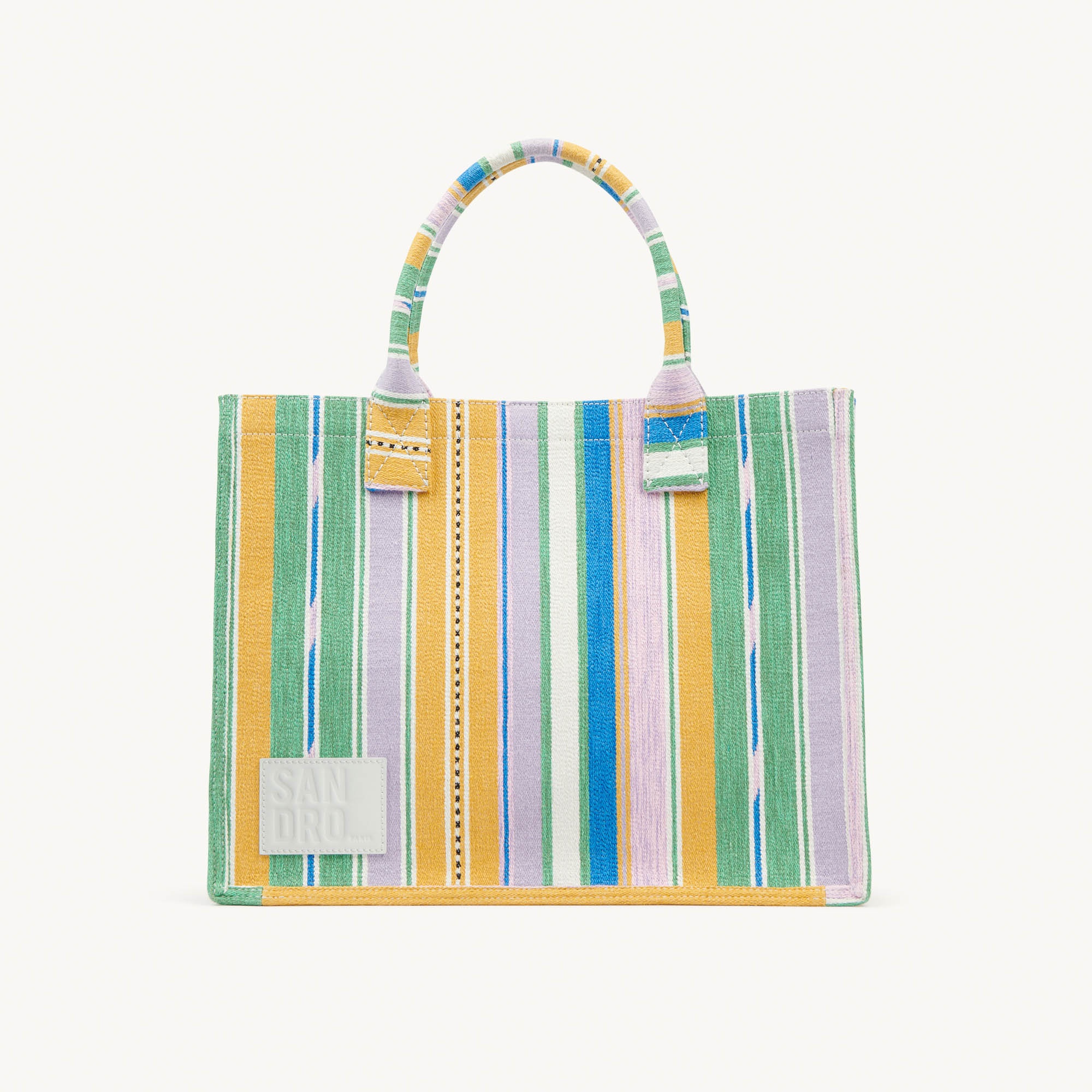 Tote bag in striped canvas - 1