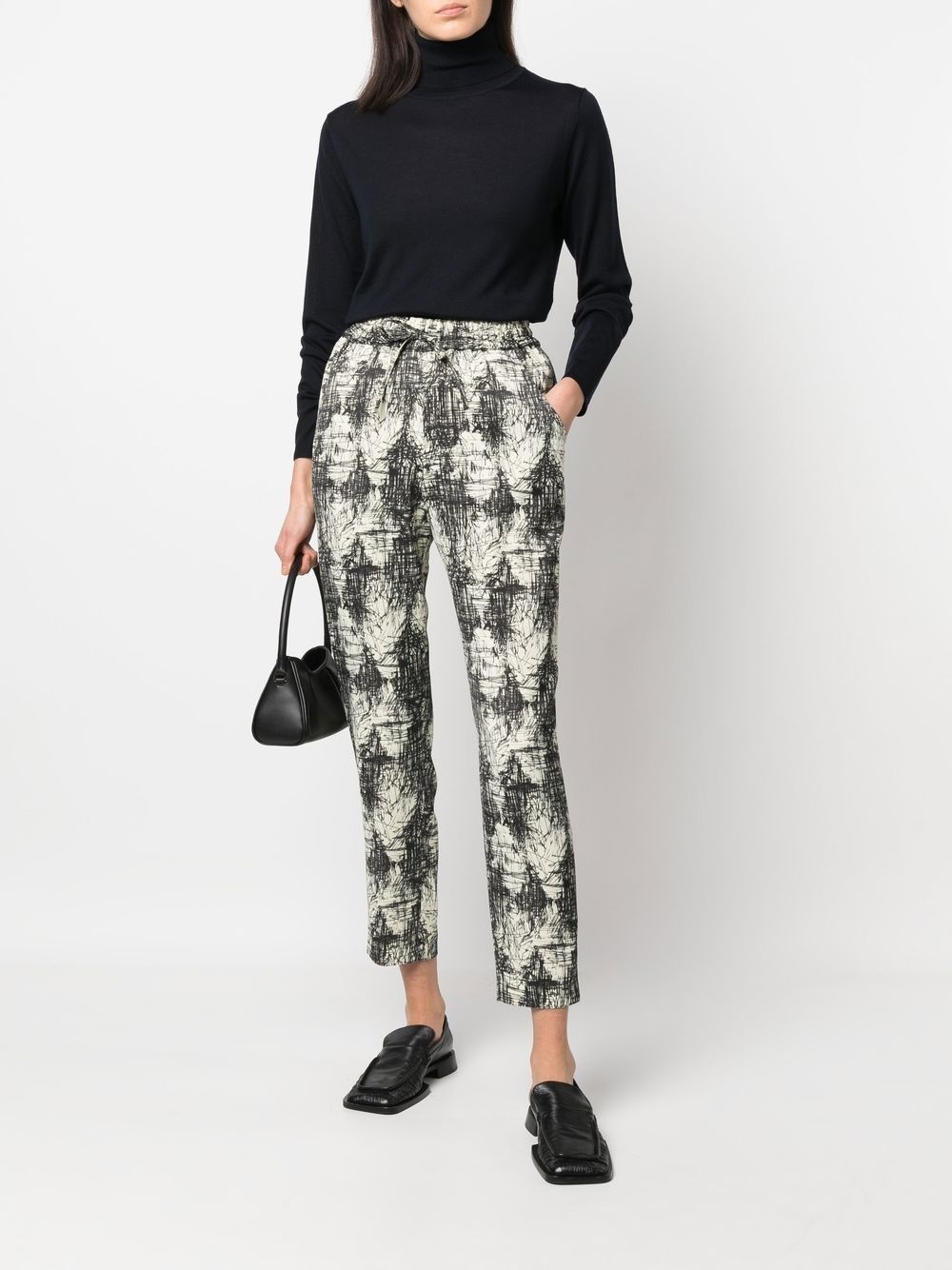 drawstring-waist patterned trousers - 2