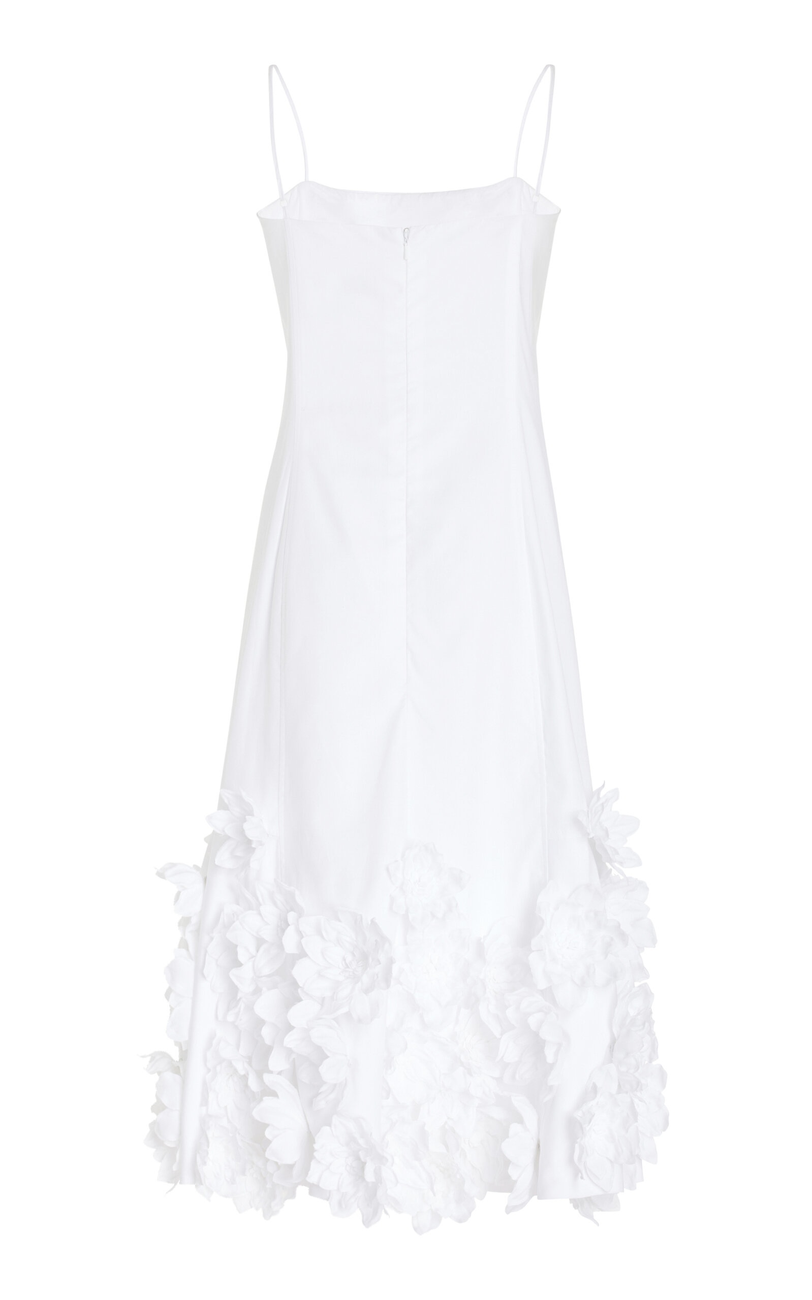 SIMKHAI Bella Floral-Appliqud Cotton Poplin Midi Dress white - 225-1028-T  | REVERSIBLE