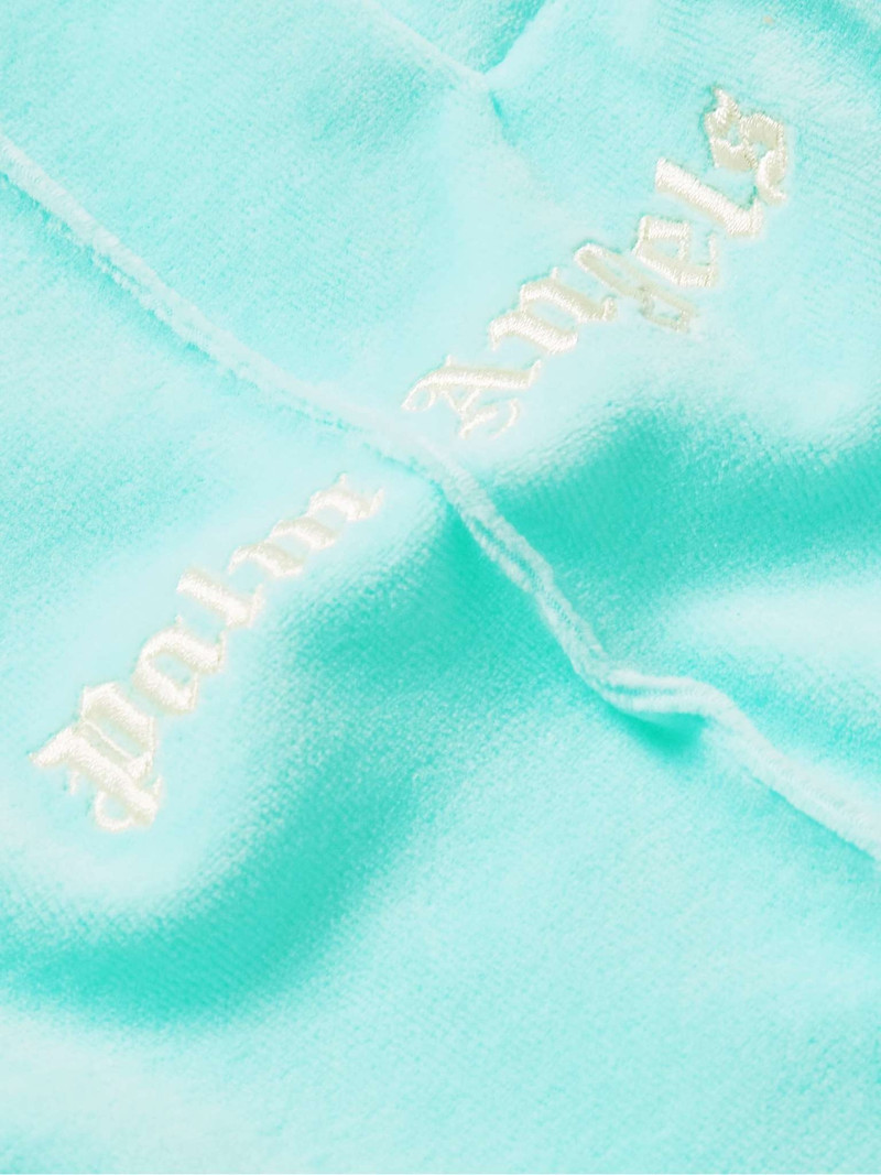 가늘게 한 Logo-Embroidered 코튼 블렌드 셔닐 트랙 바지 3