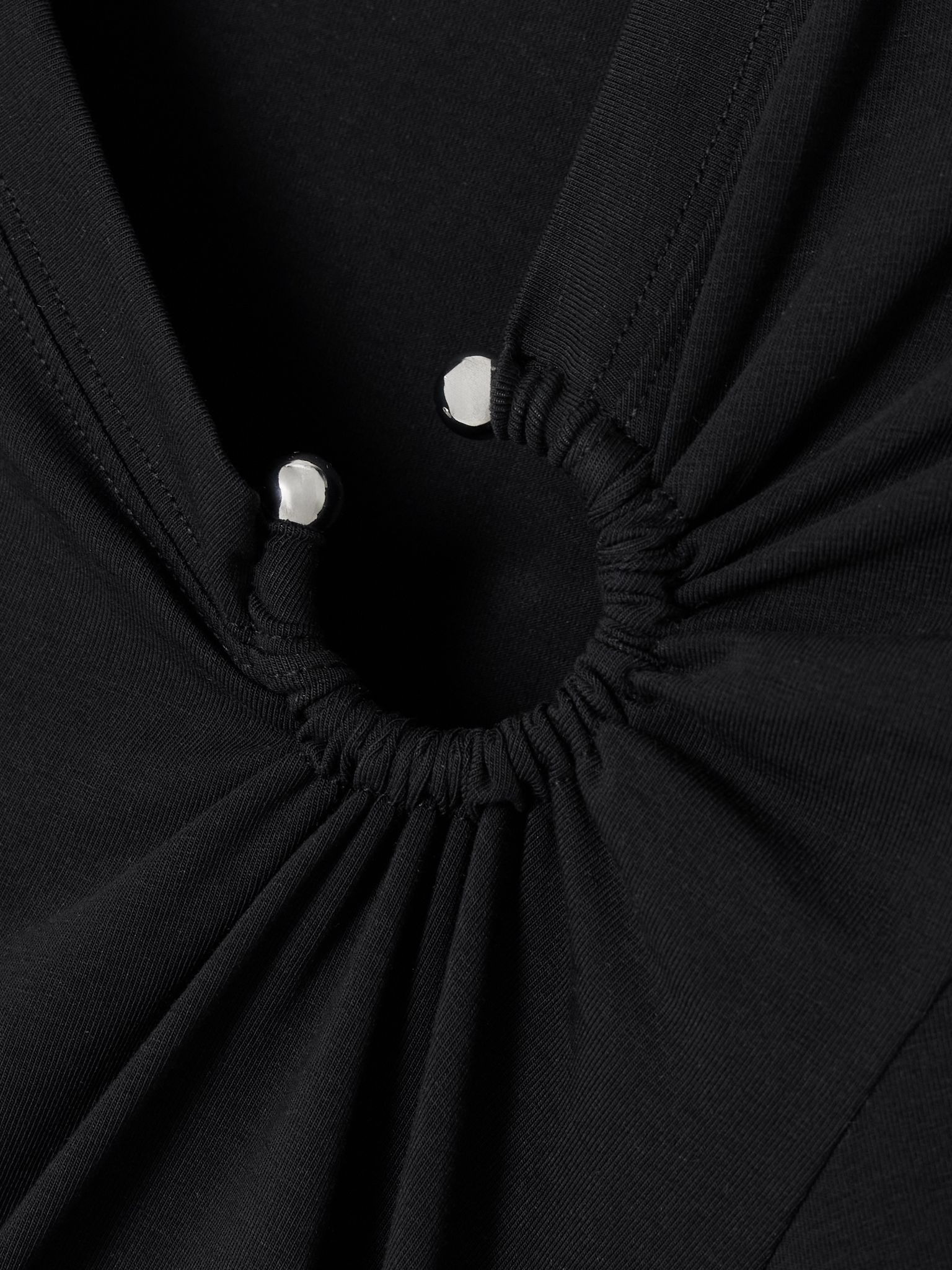 Embellished cutout jersey maxi dress Black - 4