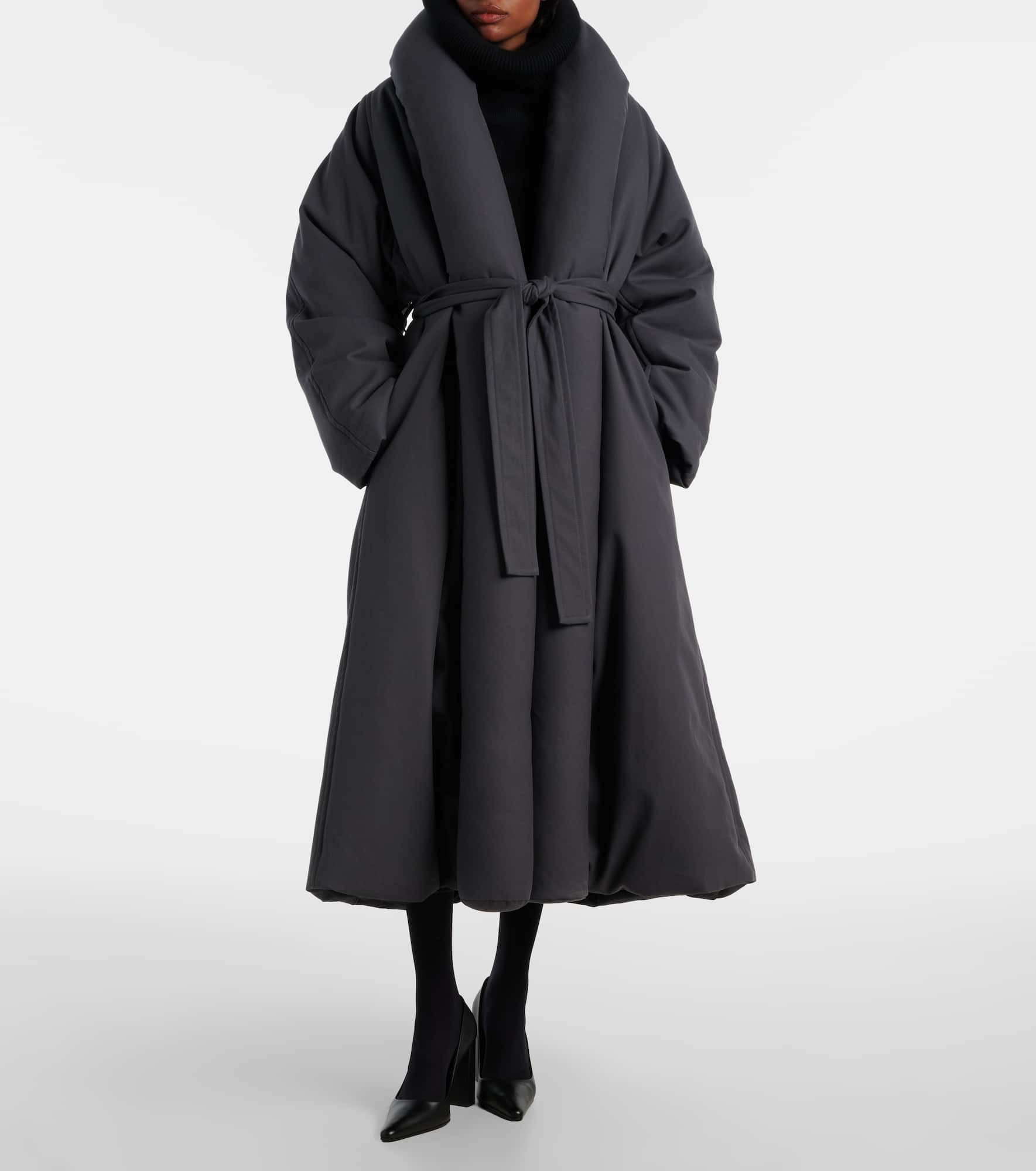 Padded technical cotton wrap coat - 2