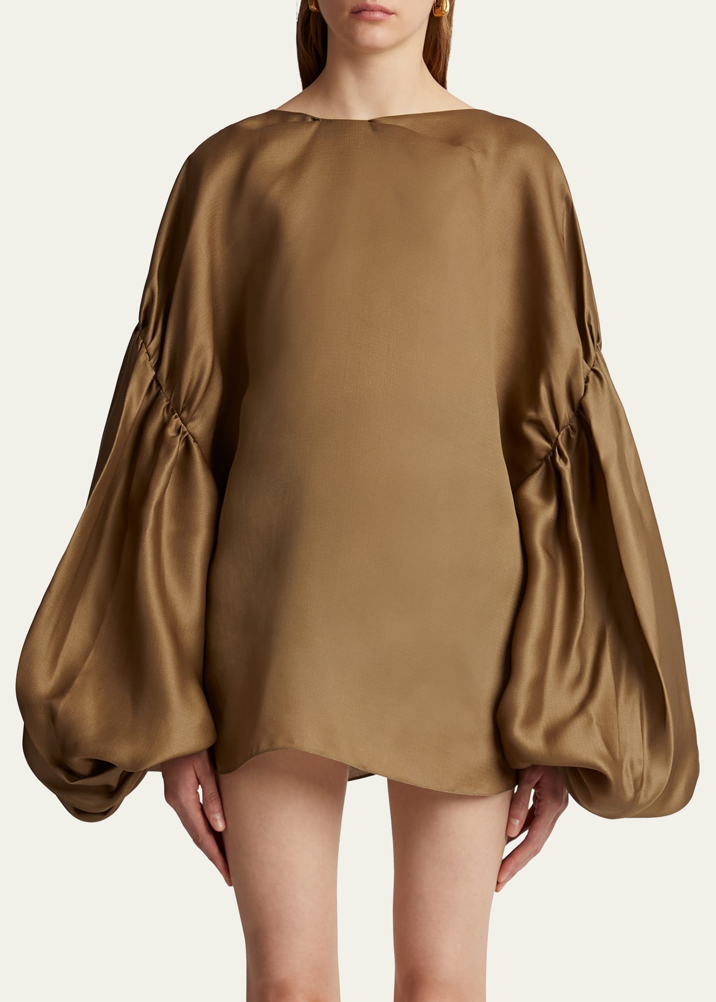 Quico Balloon-Sleeve Oversized Silk Blouse - 4