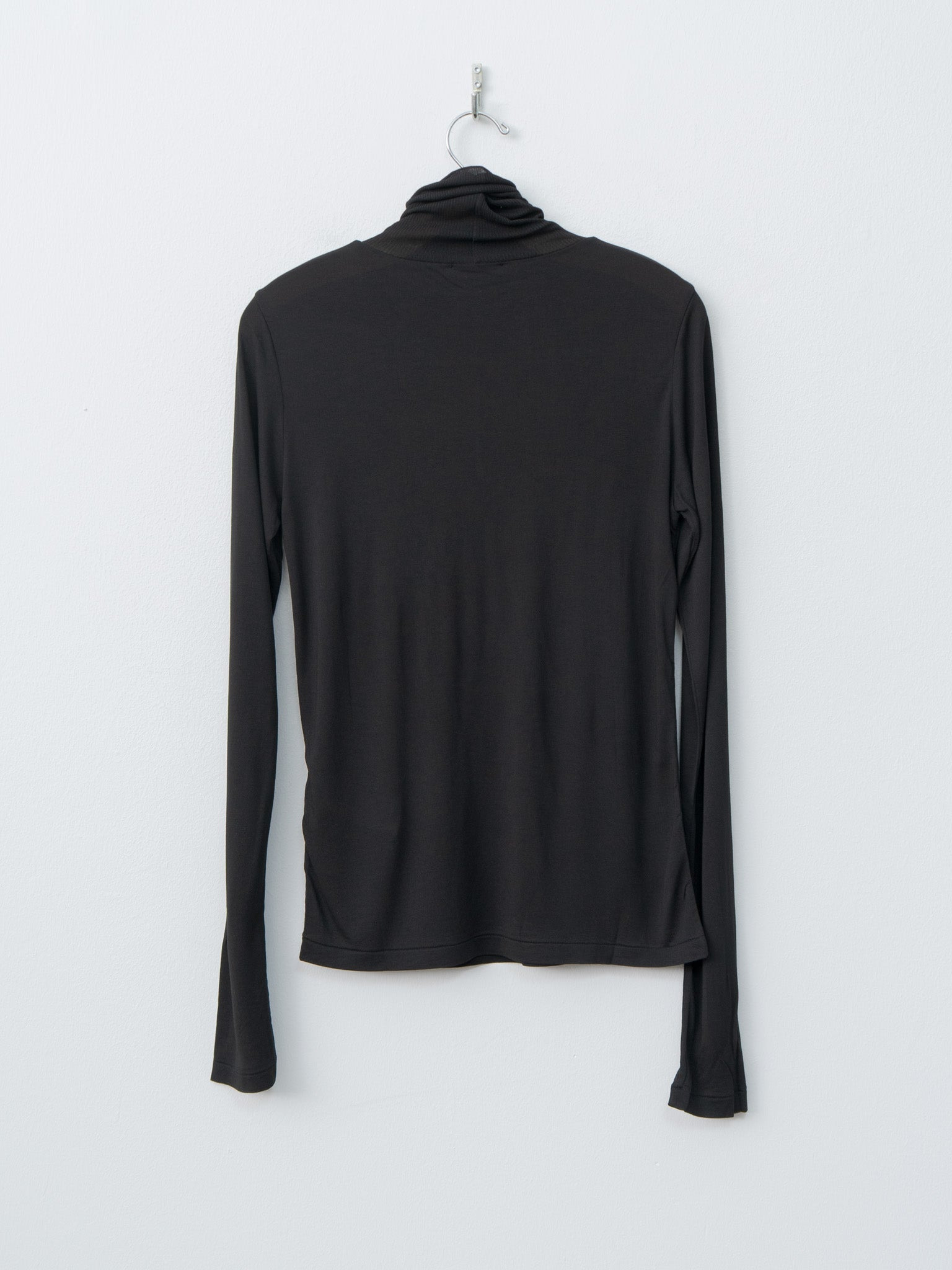 Modal Silk Jersey Turtleneck - Black - 6