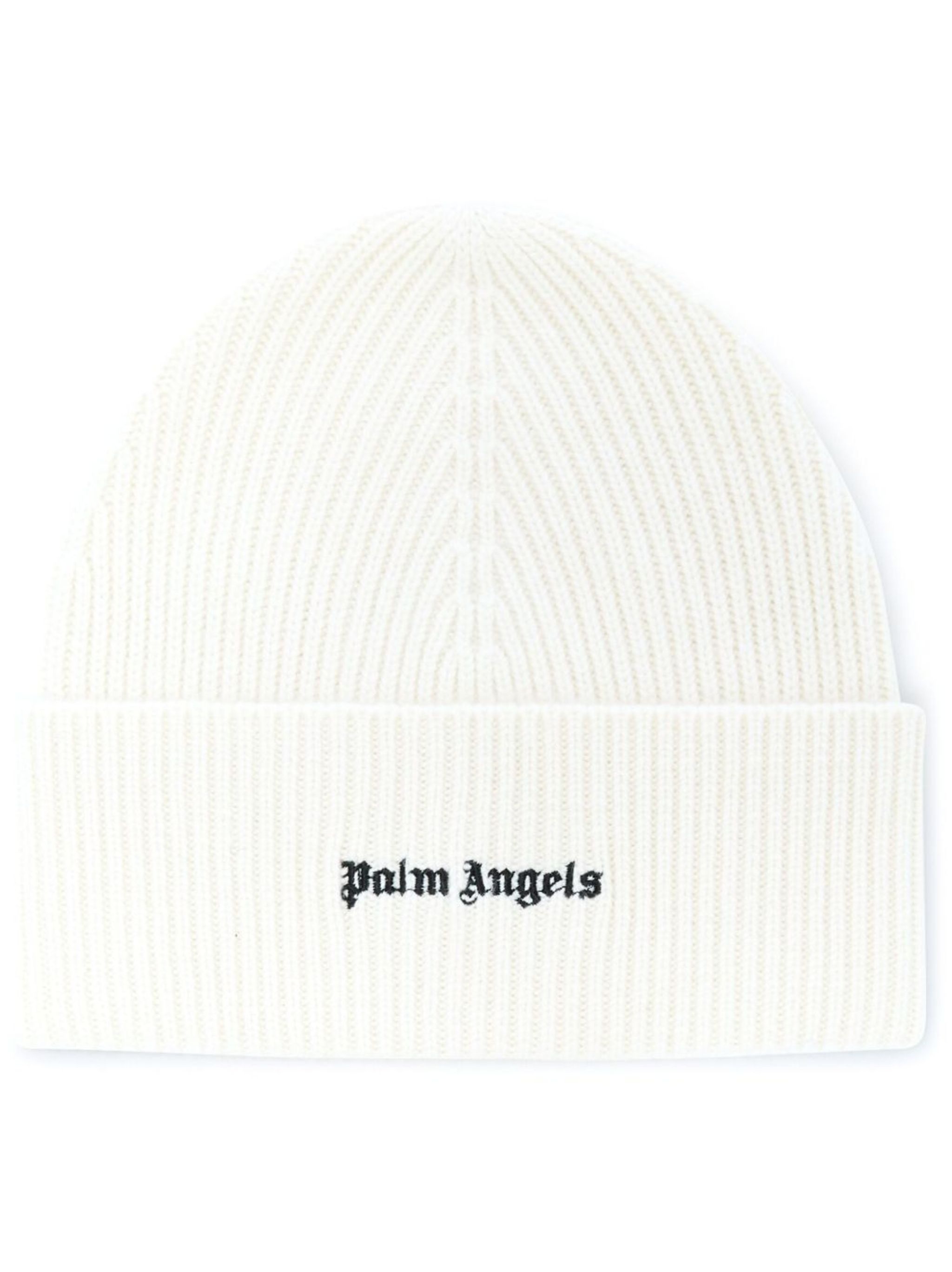 logo-embroidered ribbed-knit wool-blend beanie - 1