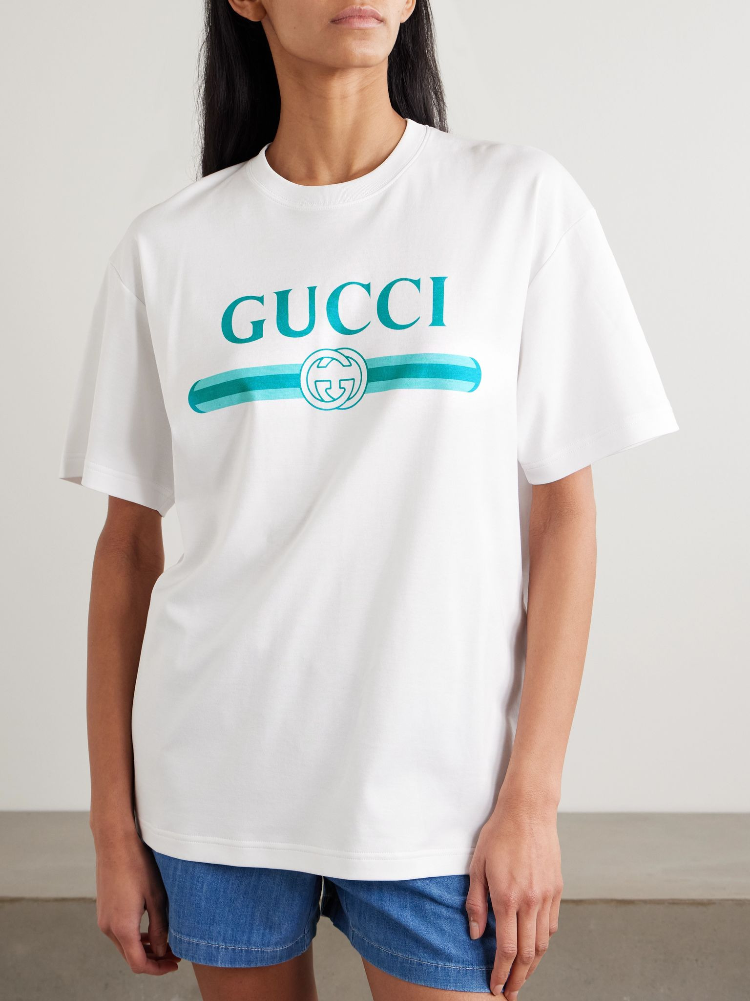 Oversized printed cotton-jersey T-shirt White - 3