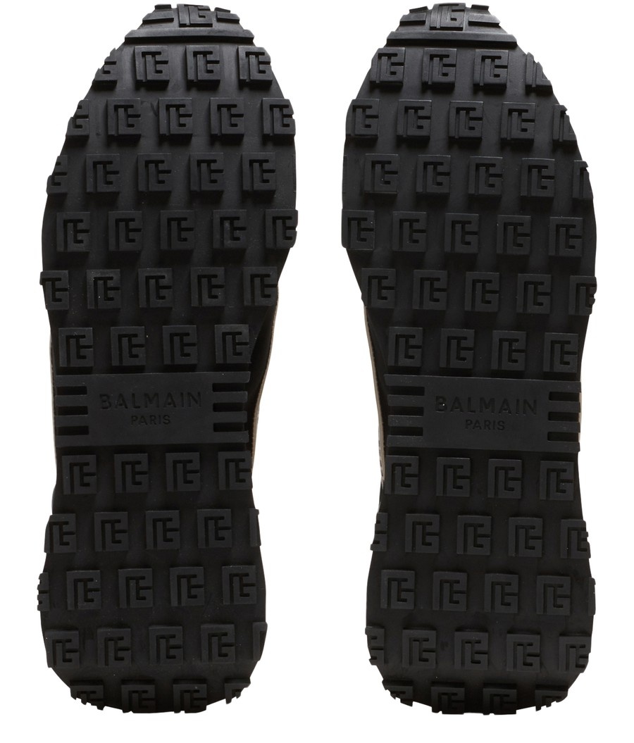 Balmain Racer sneakers in monogrammed nylon and leather