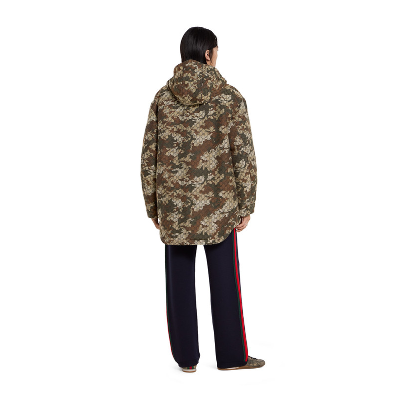 GG marbled cotton jacquard padded jacket 4