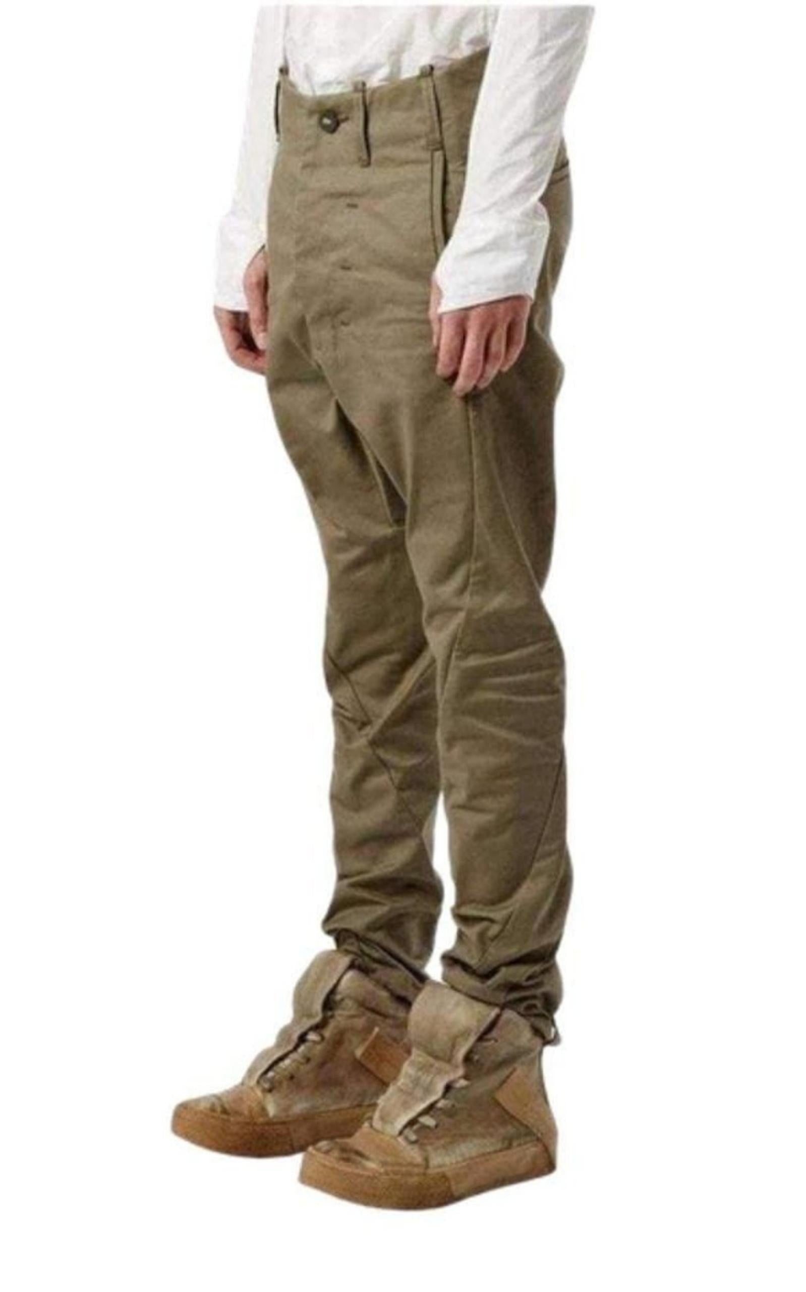 Cotton Blend High Rise Tapered Trousers - 4