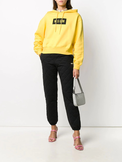 MSGM logo-patch hoodie outlook