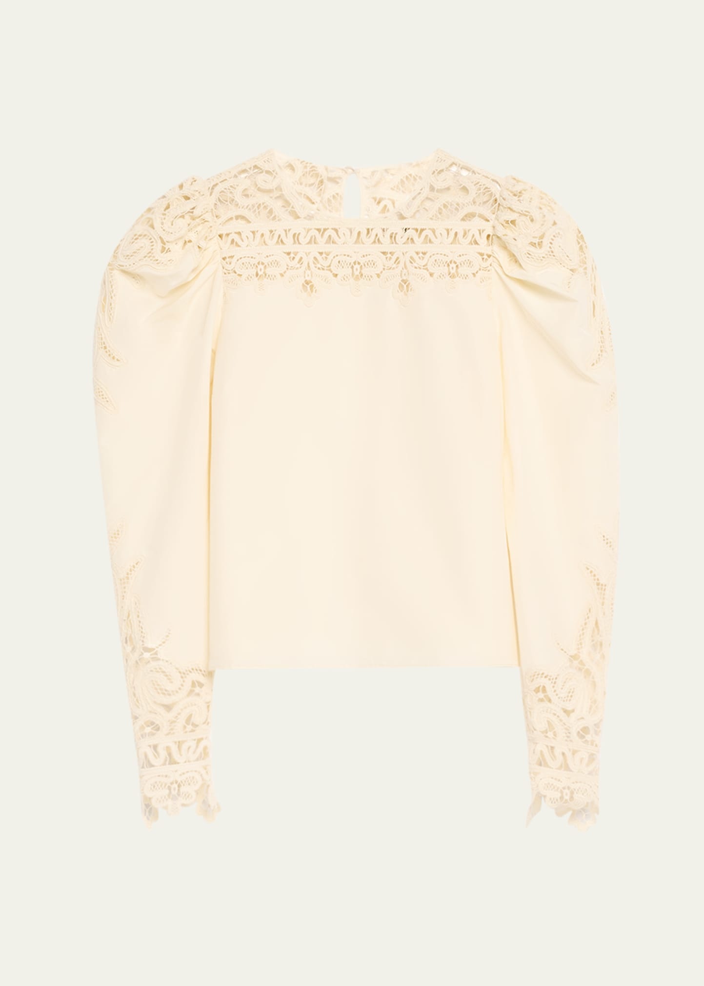 Aura Openwork Embroidered Cotton Silk Blouse - 1