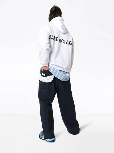 BALENCIAGA logo print oversized hooded jumper outlook