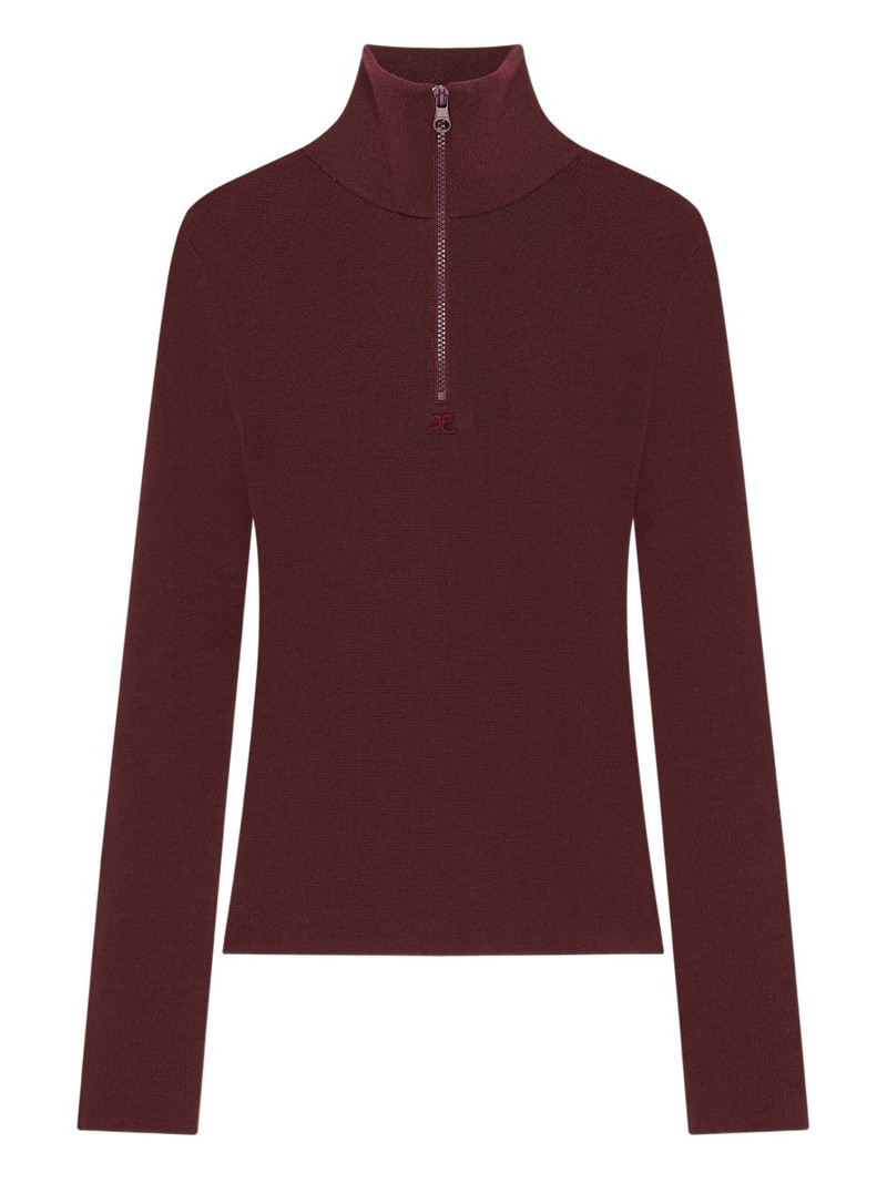 zipped mock-neck sweater 1