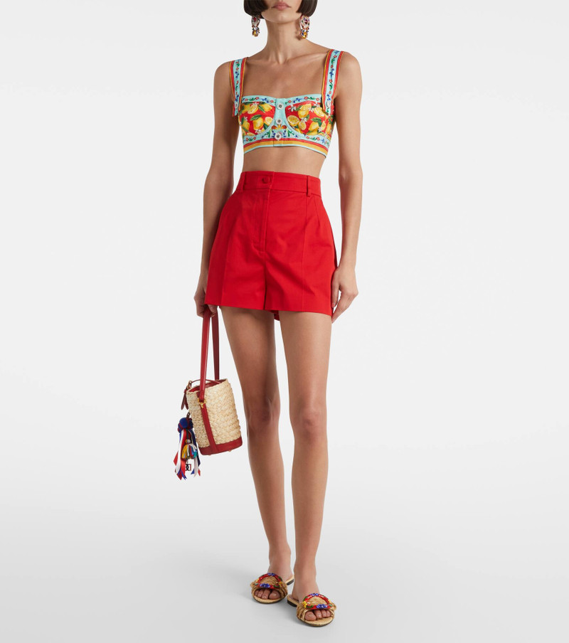 Dolce & Gabbana High-rise cotton-blend shorts outlook