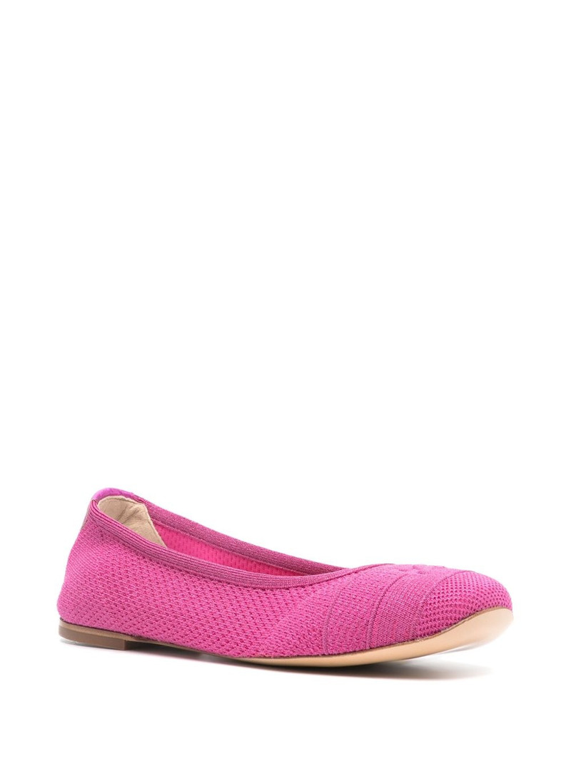 CASADEI lurex-detail knitted ballerina shoes outlook