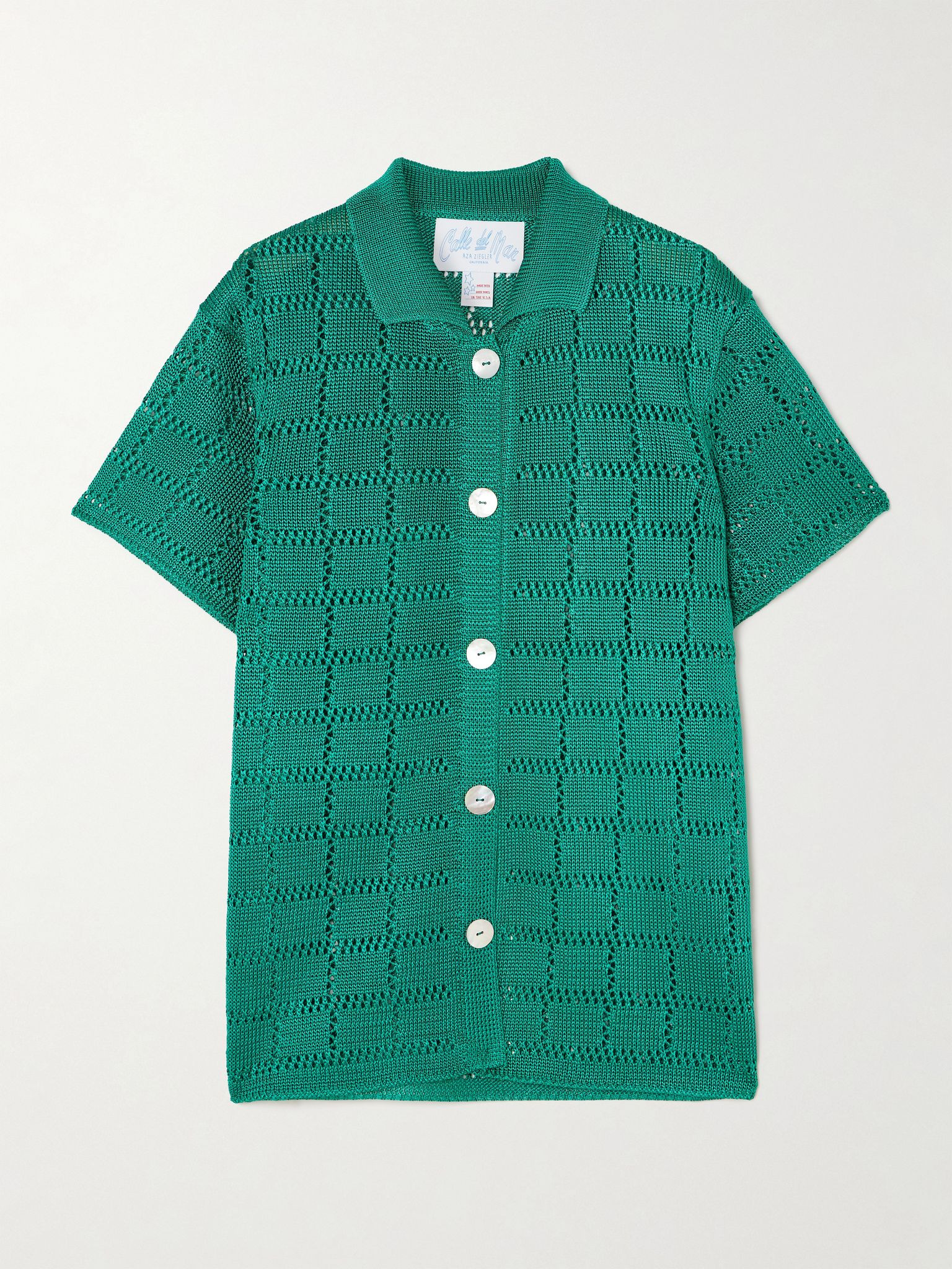 Crocheted shirt Green - 1