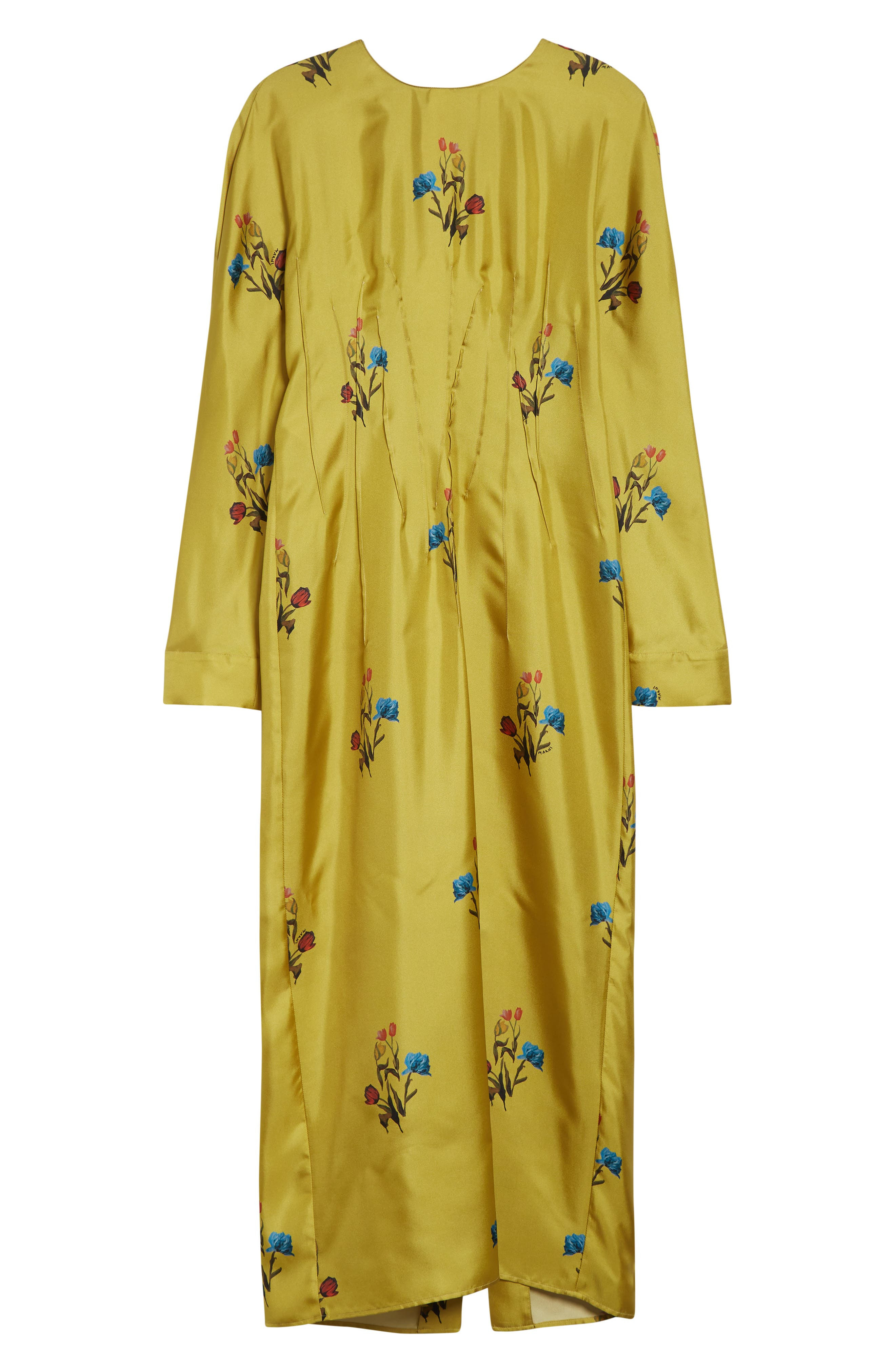 Marni Tulip Print Silk Twill Dress in Citronelle at Nordstrom - 6