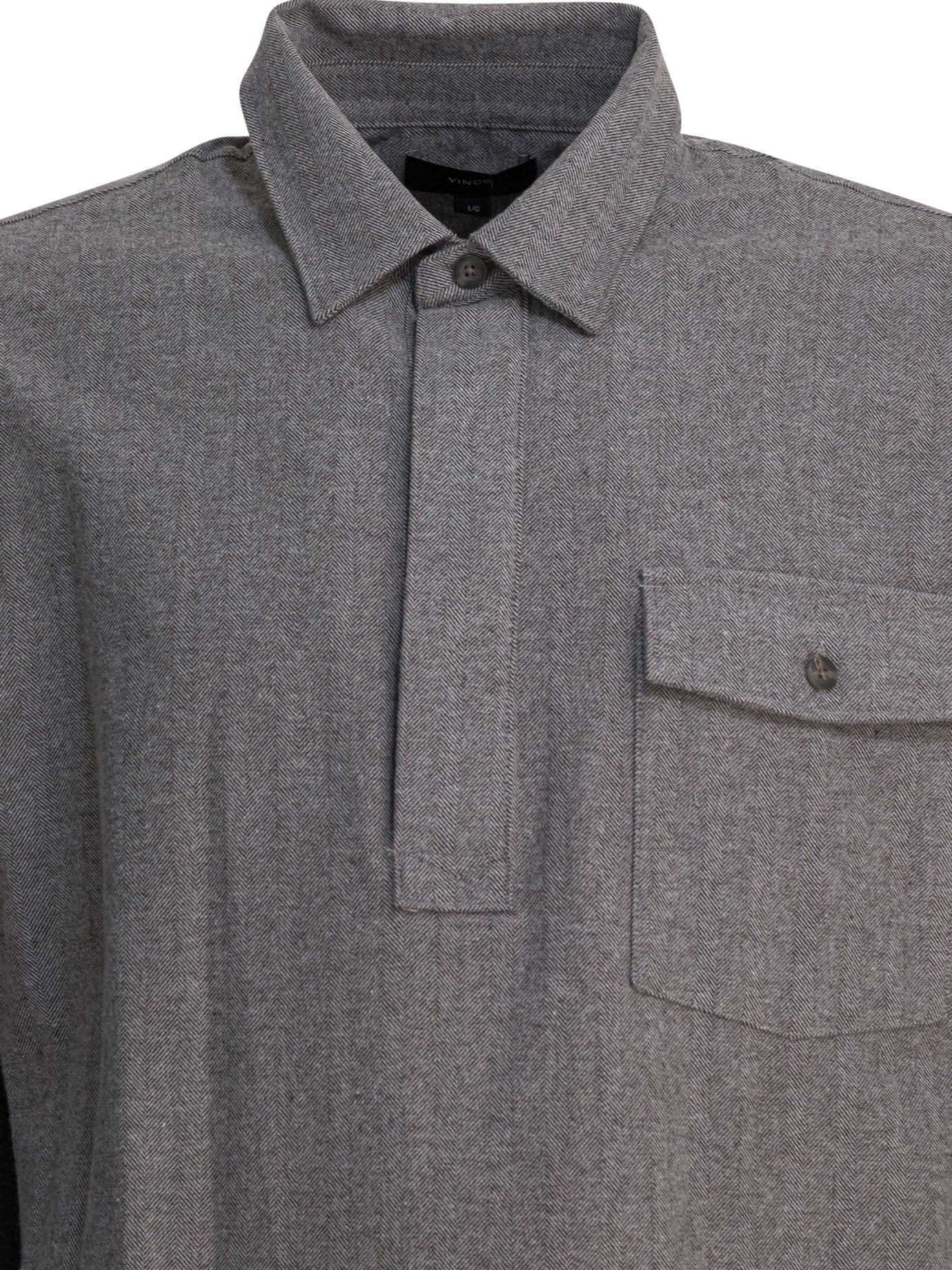 Herringbone Shirt Shirts Grey - 3
