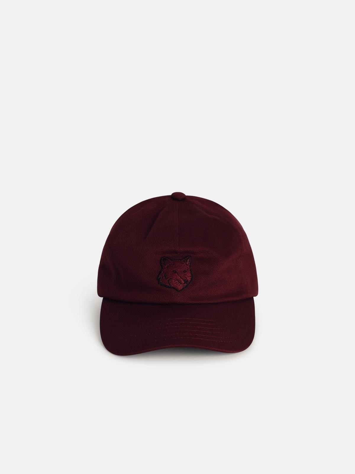 BOLD FOX' BURGUNDY COTTON CAP - 1