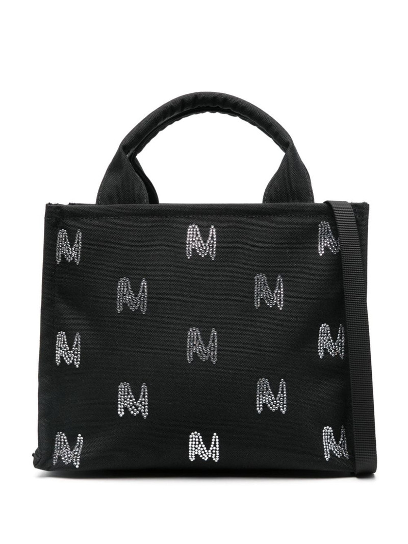 crystal-embellished logo tote bag 1