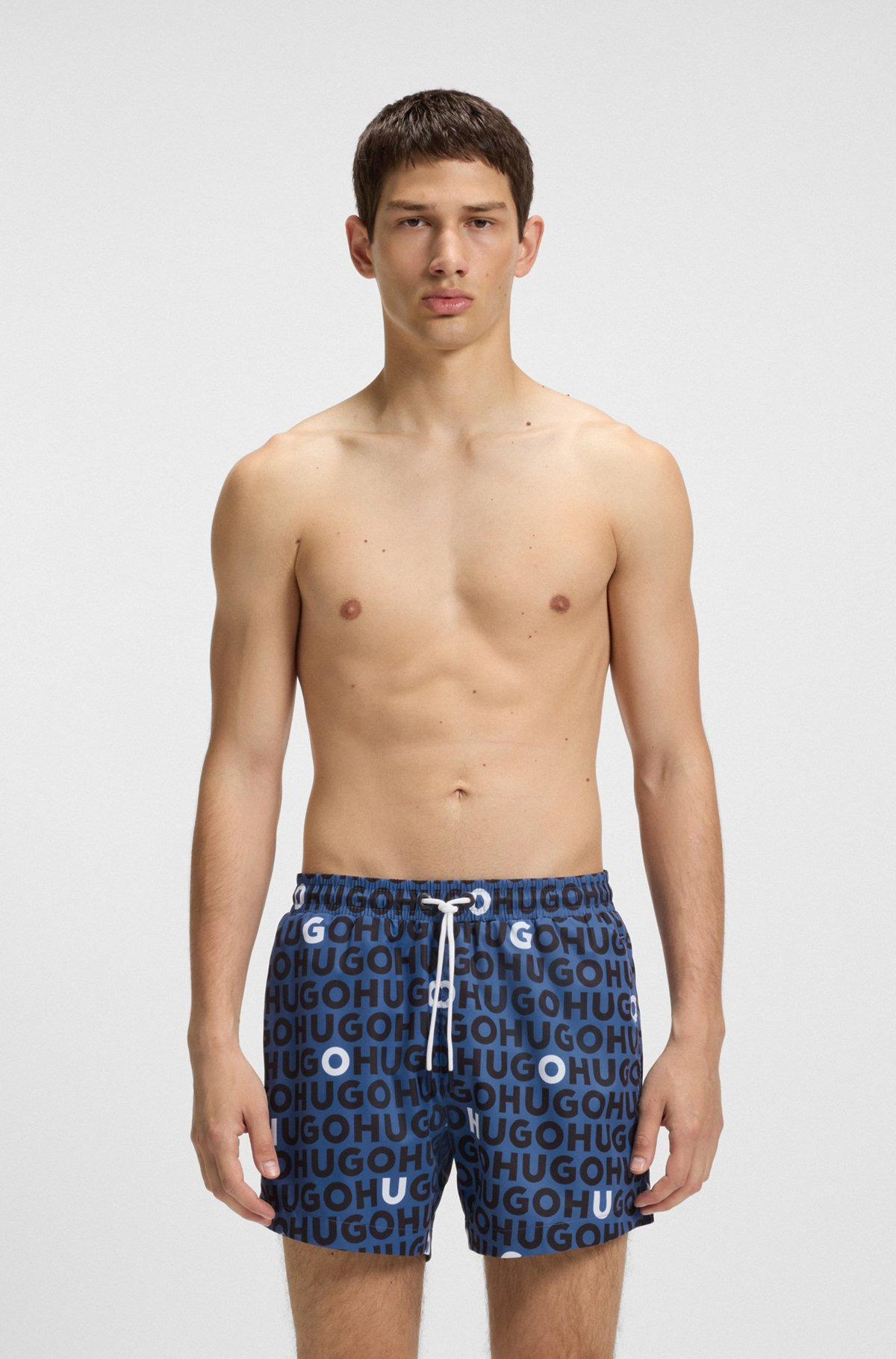 LOGO-PRINT SWIM SHORTS WITH DRAWCORD - 2
