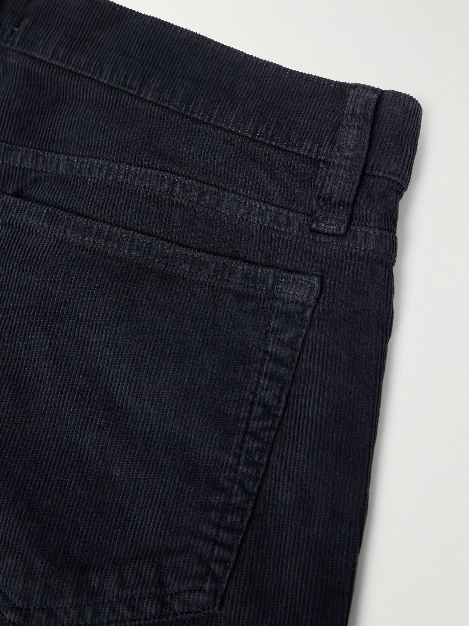 L'Homme Slim-Fit Cotton-Blend Corduroy Trousers Navy - 5