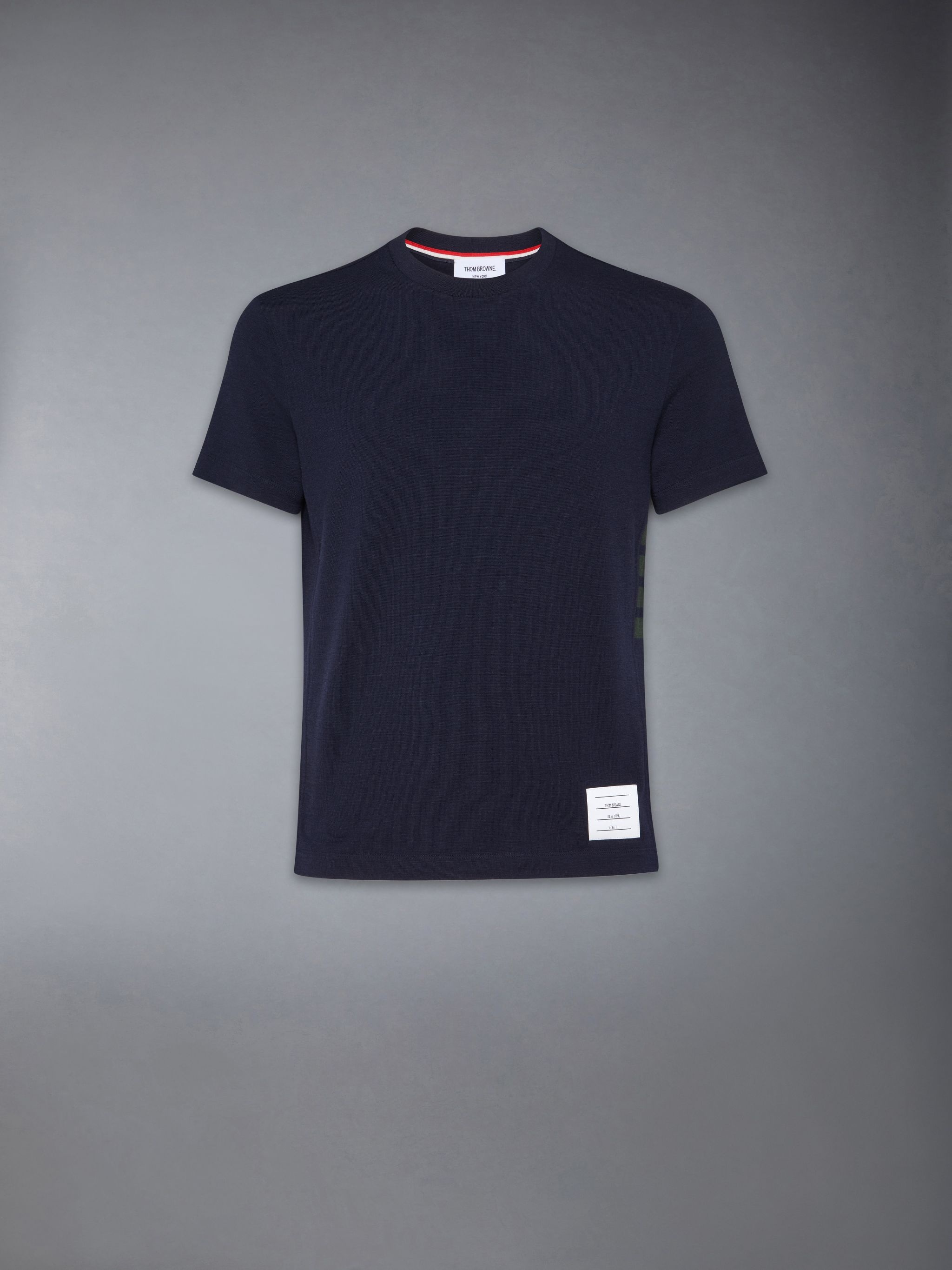 stripe-detailing wool T-shirt - 5