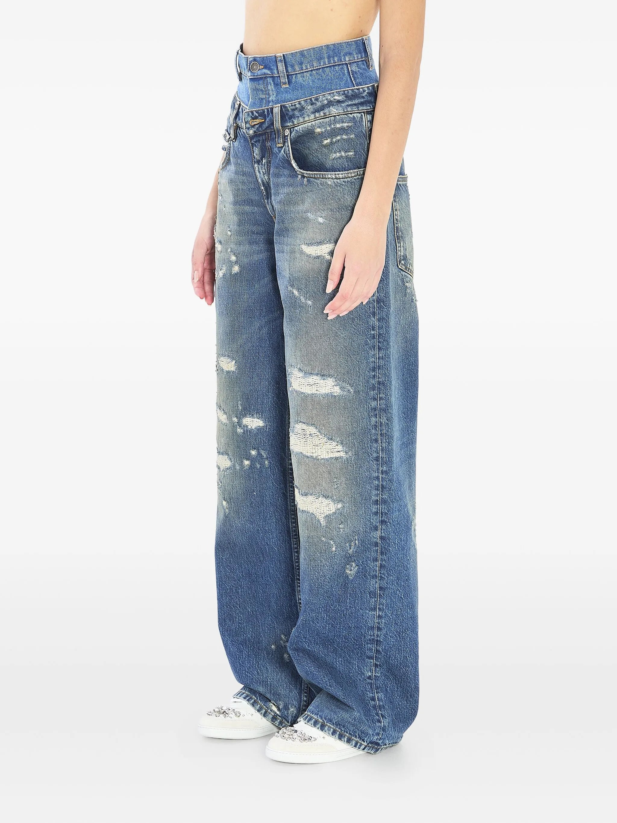 Dolce & Gabbana Double-waist Distressed Jeans - 3