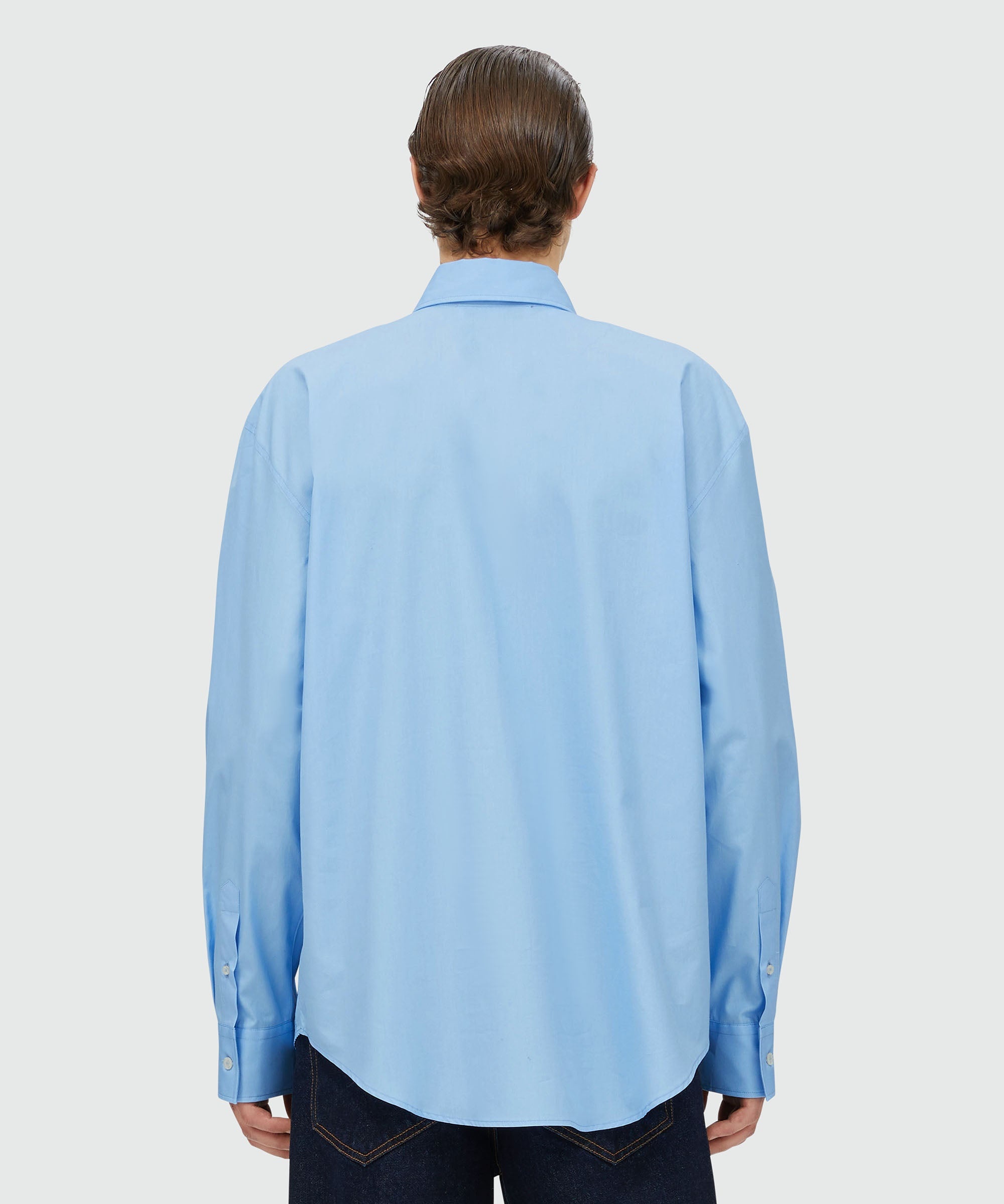 Cotton shirt with inlaid "TheMwave" monogram - 3