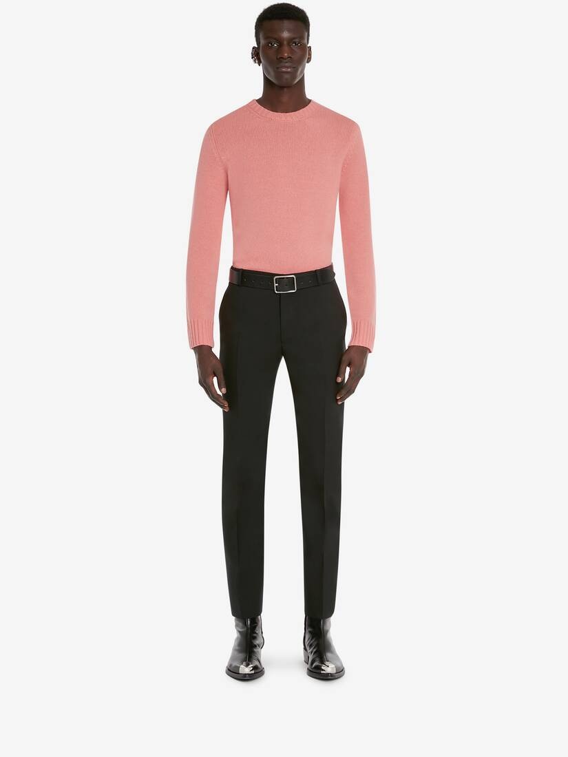 Men's Cashmere Alexander McQueen Jumper in Coral - 2
