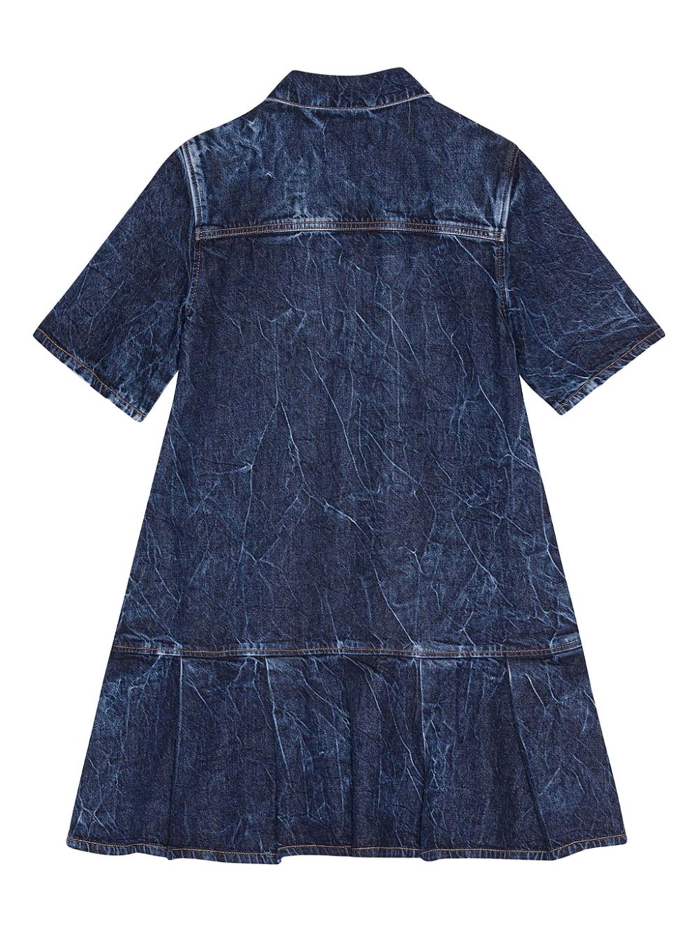 crinkled denim mini dress - 6