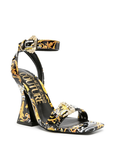 VERSACE JEANS COUTURE Kirsten 100mm Barocco-print sandals outlook