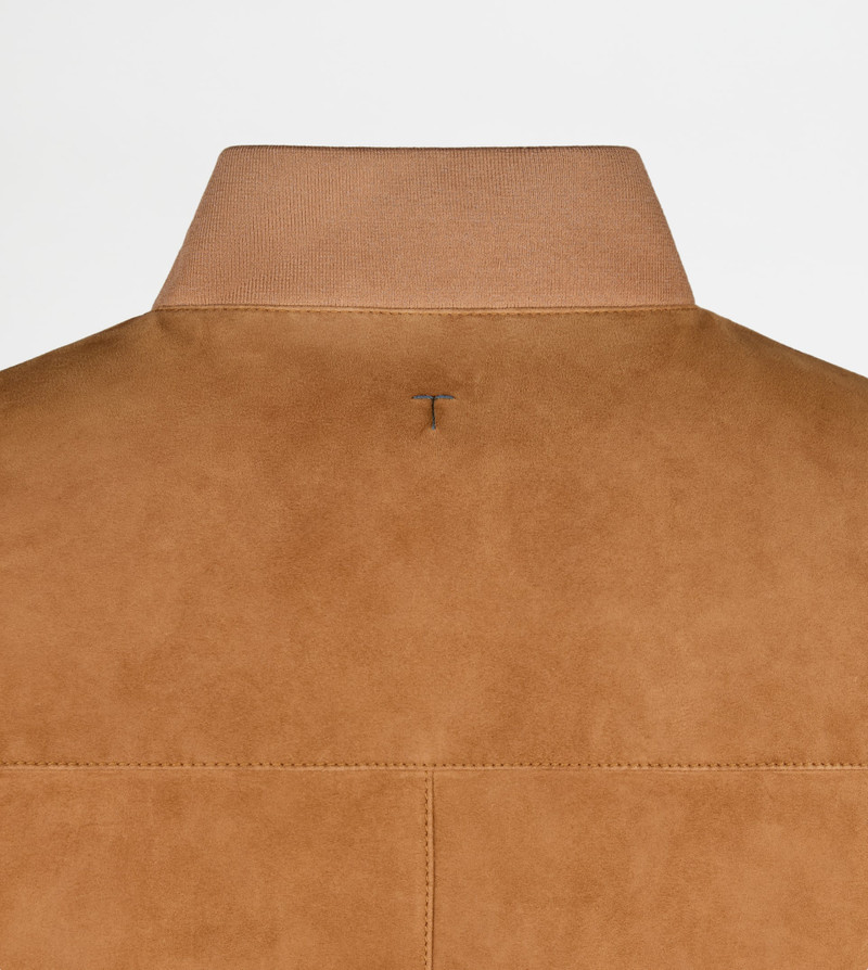 PASHMY BOMBER JACKET IN SUEDE - ORANGE 8