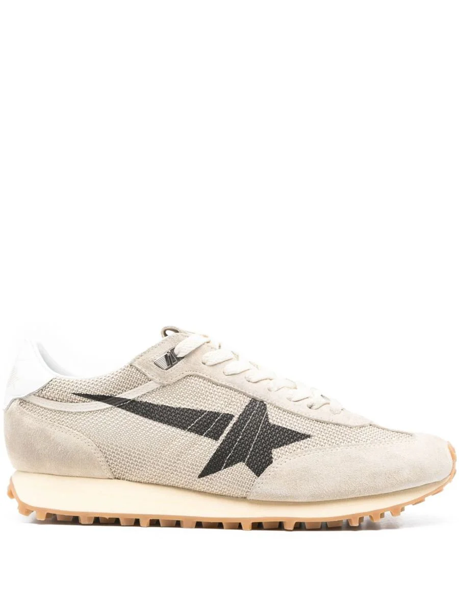 Golden Goose 'Ball Star' Sneakers In White Leather With A Side Star In Blue Suede, - 1