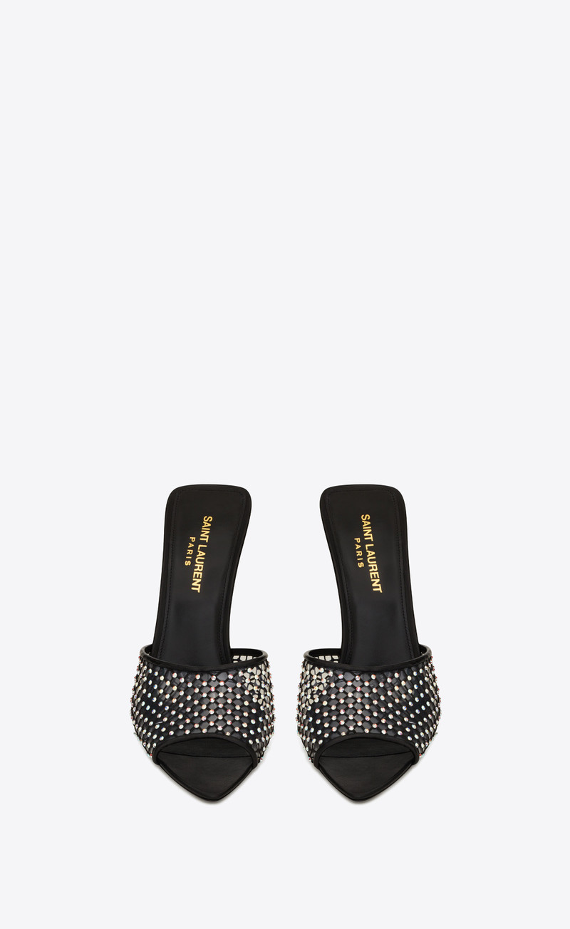 SAINT LAURENT luz mules in mesh with rhinestones outlook
