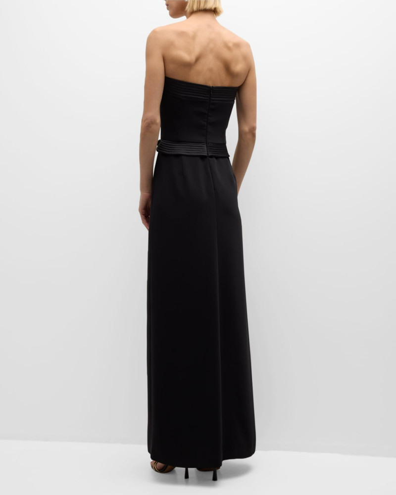 Strapless Pleated Column Gown 4