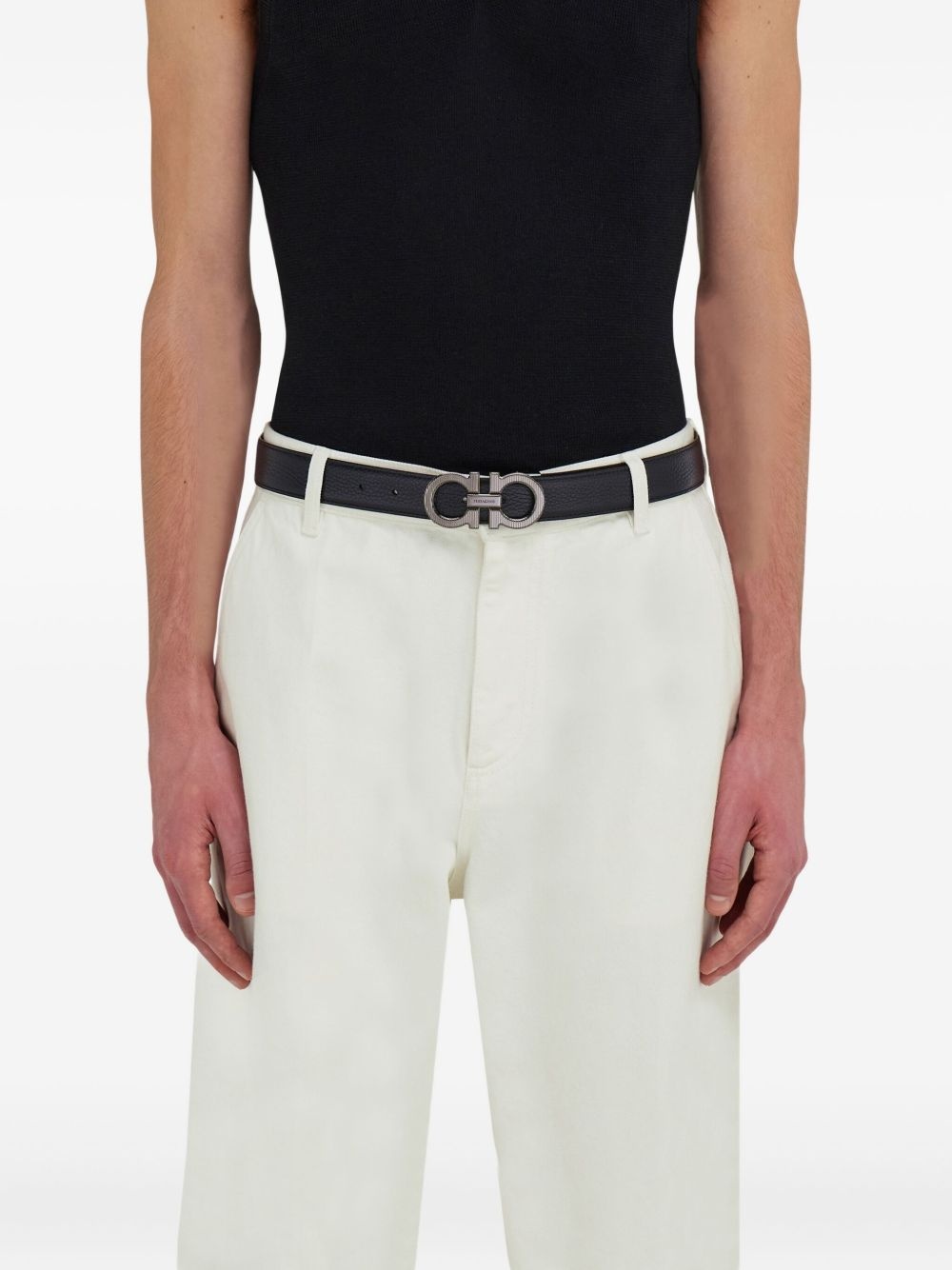 reversible leather belt - 3