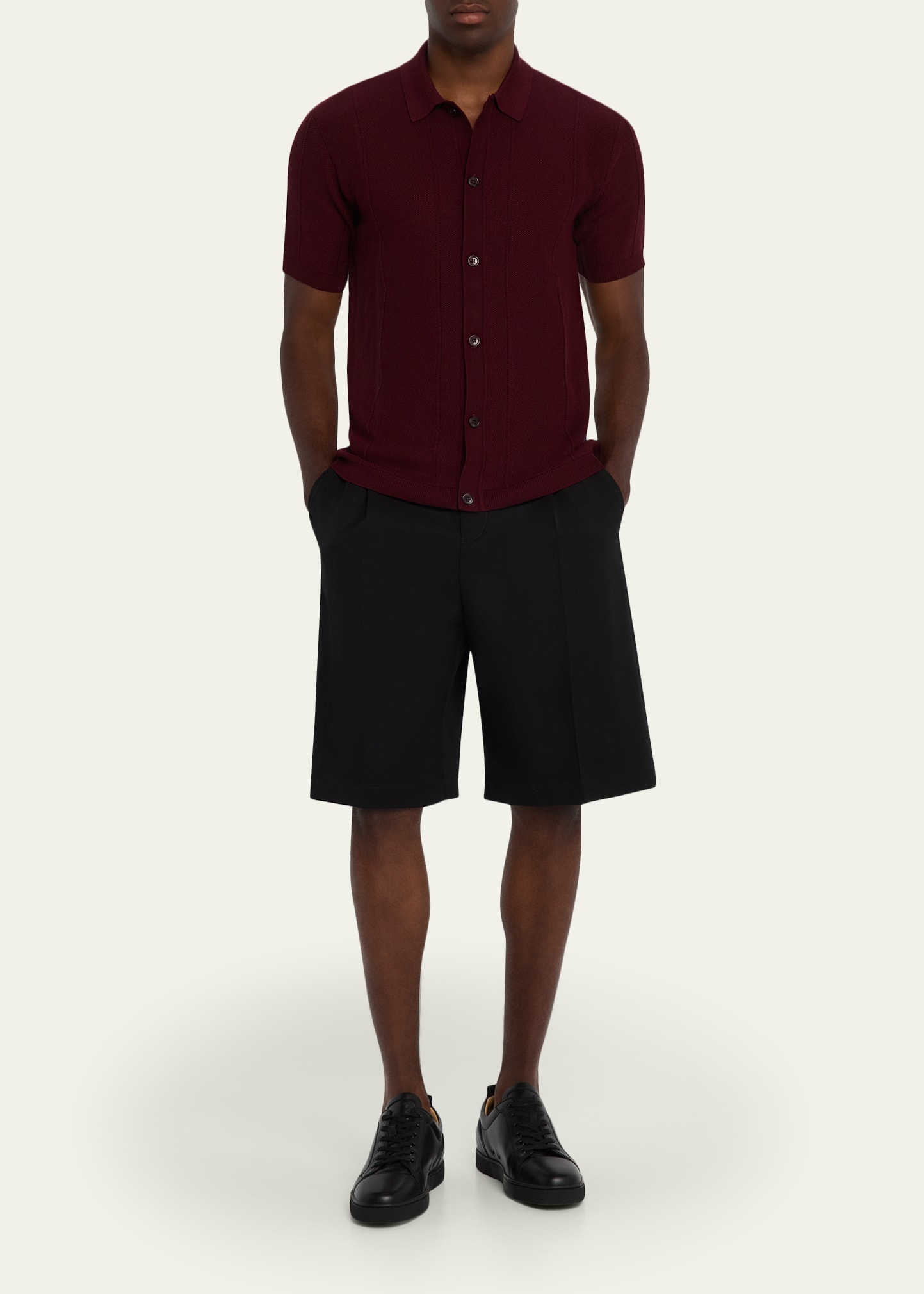 Men's Classic-Fit Pique Knit Short-Sleeve Shirt - 2