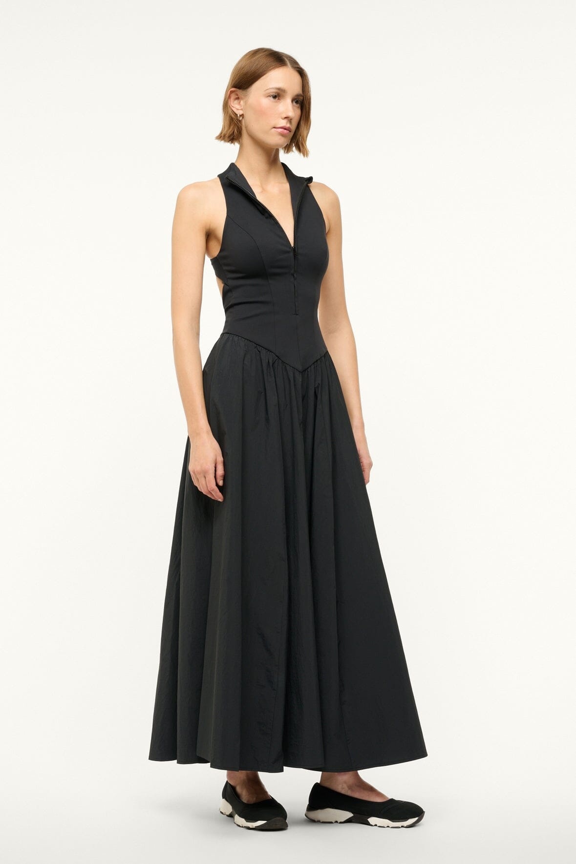 STAUD CREVASSE MAXI DRESS BLACK - 5