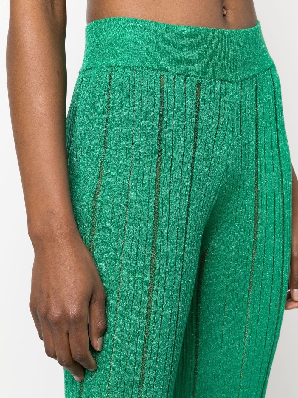 high-waisted ribbed-knit pants - 5