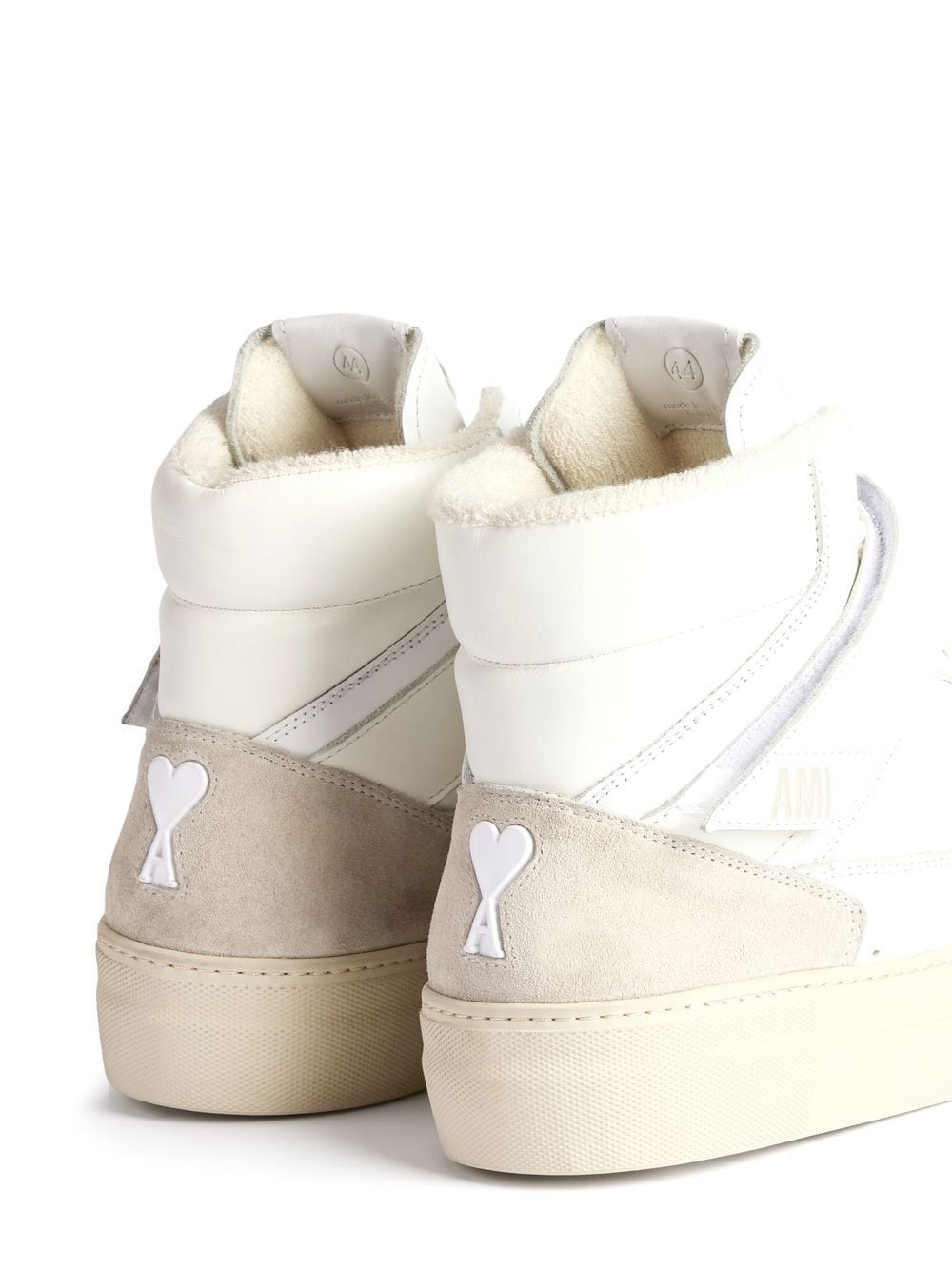 high-top leather sneakers - 3