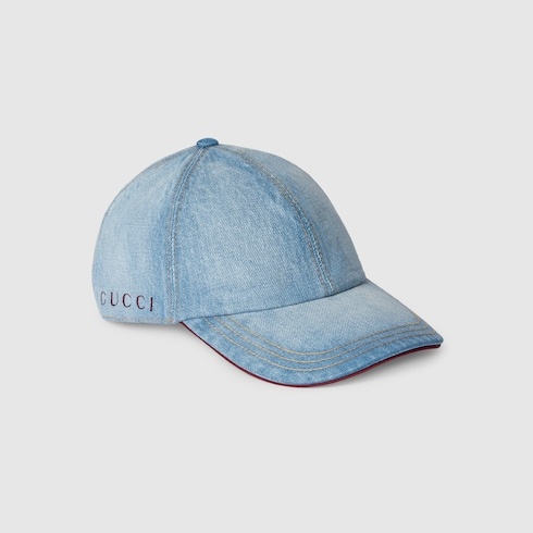 Denim baseball hat with Double G - 3