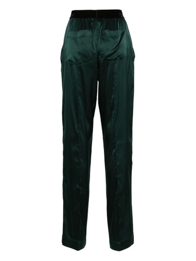 TOM FORD Green Logo Waistband Pajama Trousers outlook