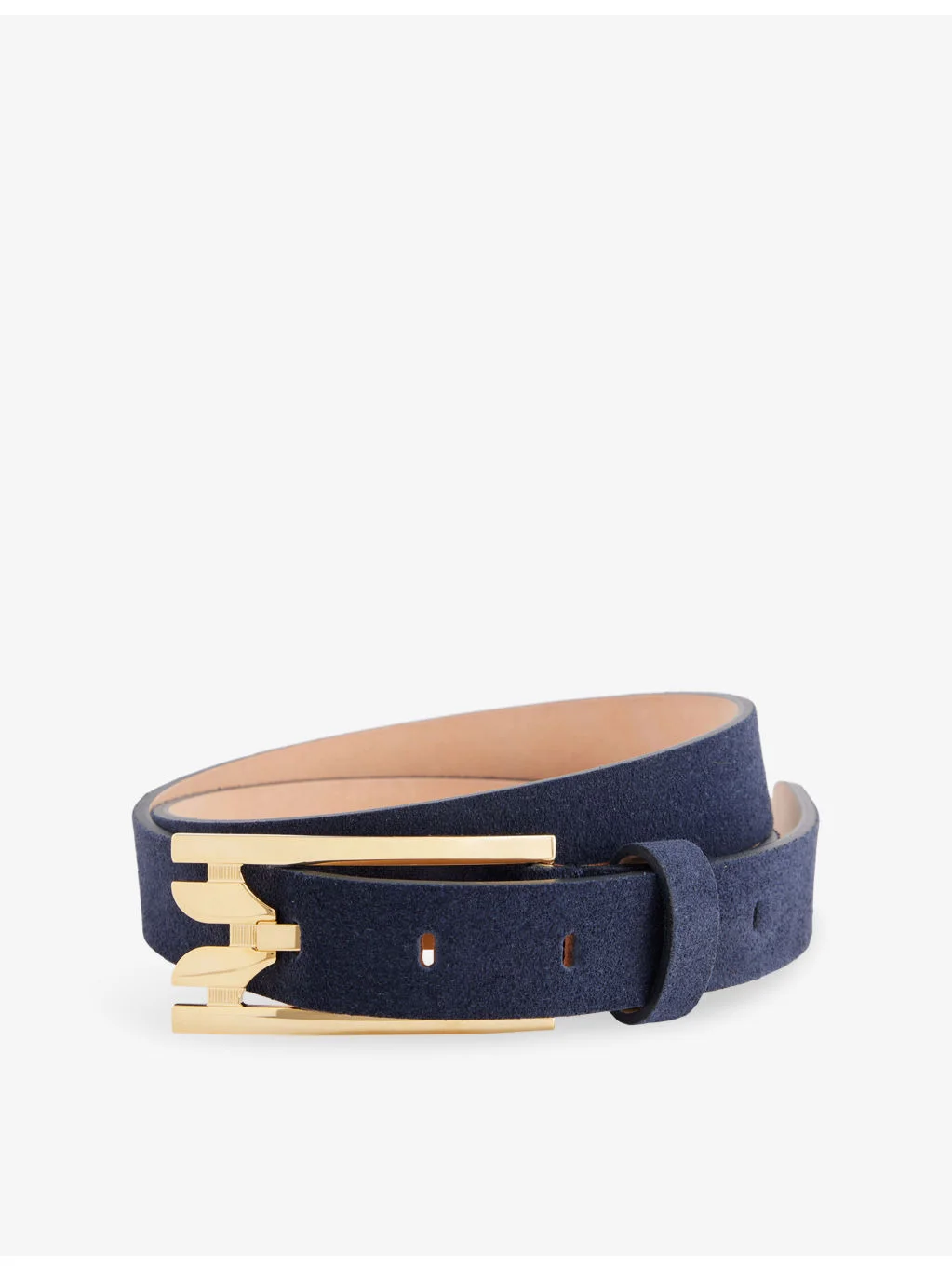 Dorian Double Pin-Buckle Suede Belt - 1