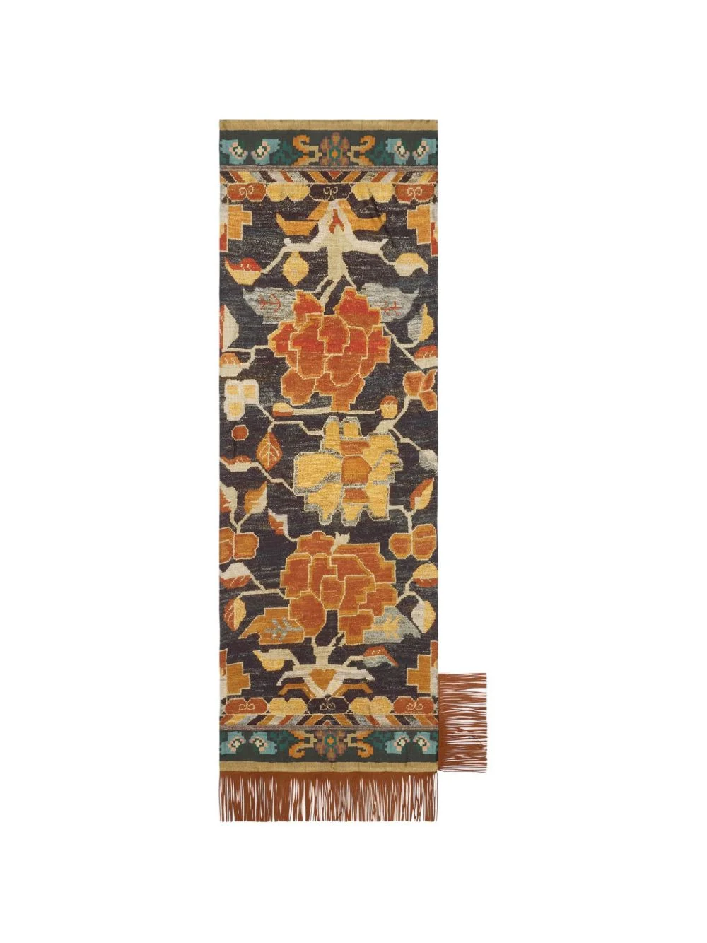 Aloewon floral-print fringed scarf - 1