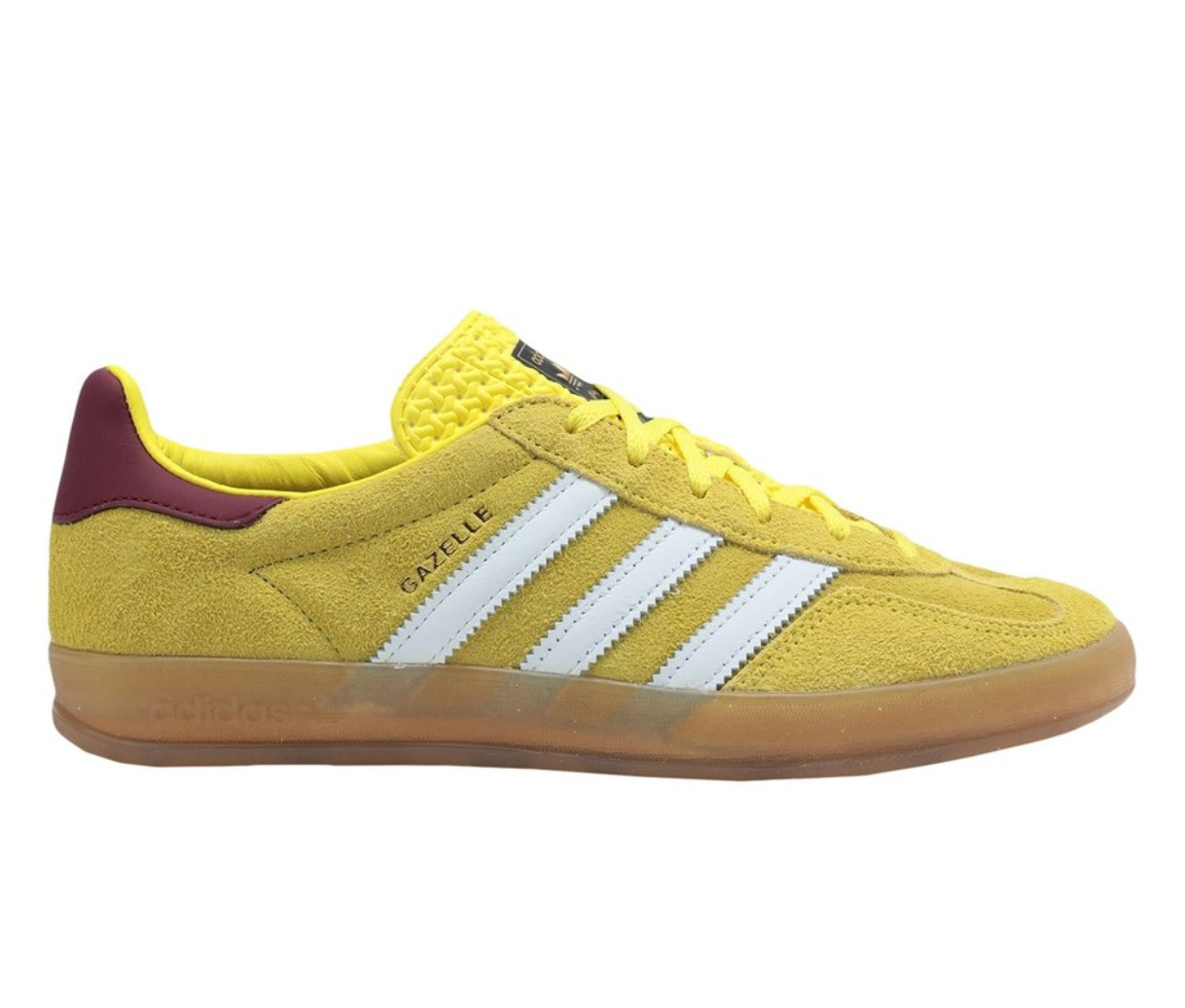 (WMNS) Adidas Originals Gazelle Indoor Shoes 'Bright Yellow Burgundy' IE7003 - 2