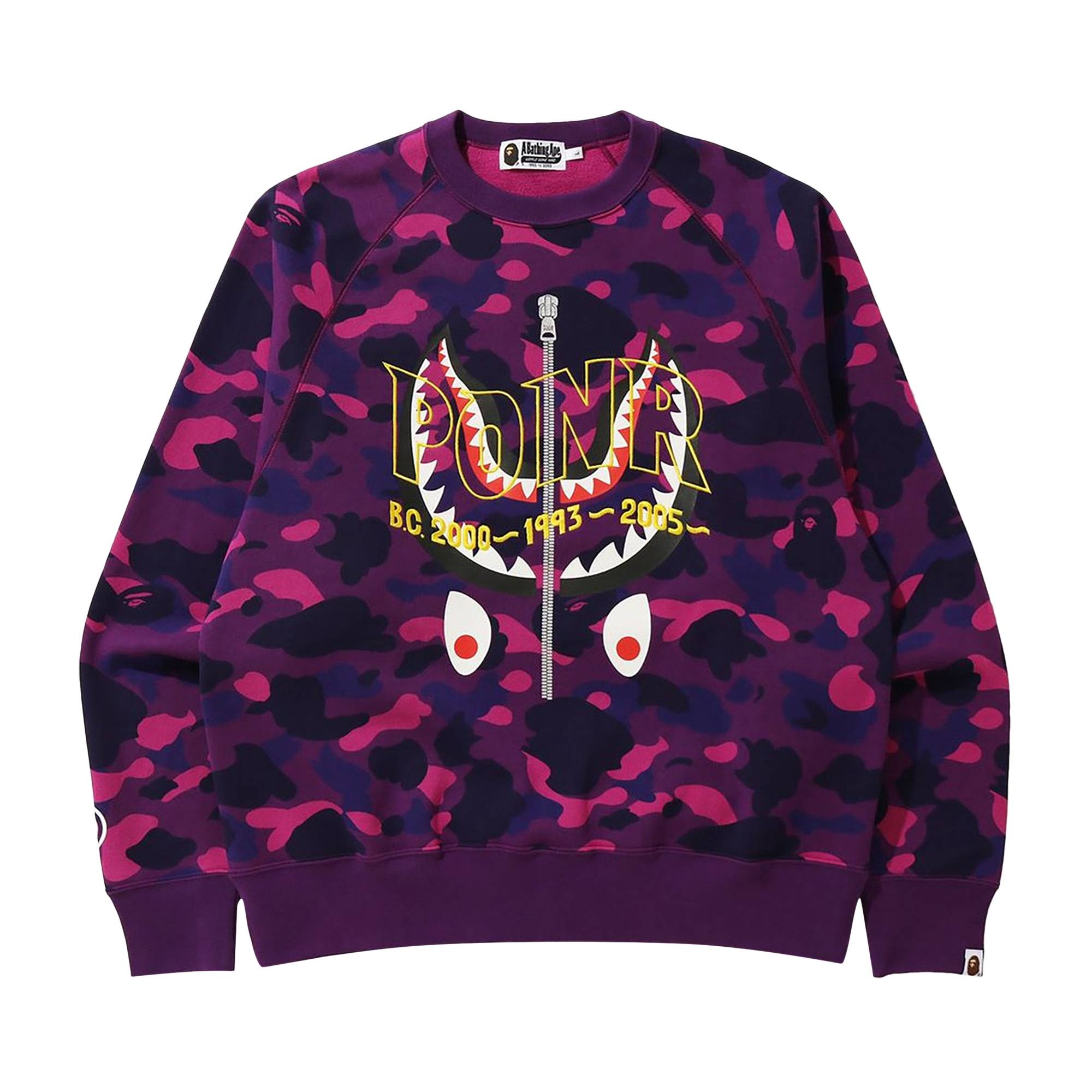 BAPE Color Camo Shark Crewneck 'Purple' - 1