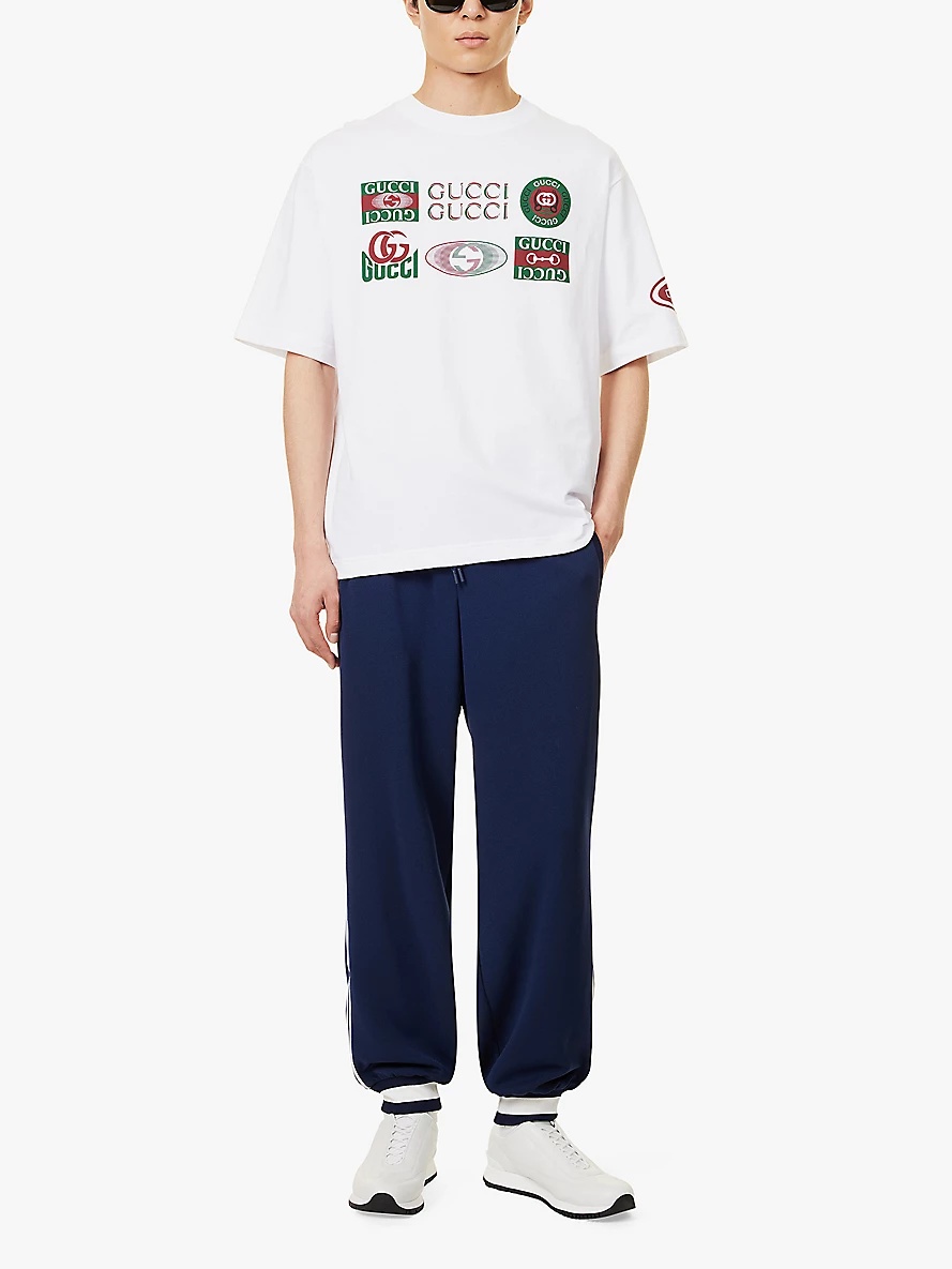 GUCCI Cotton jersey T-shirt with Gucci print | REVERSIBLE